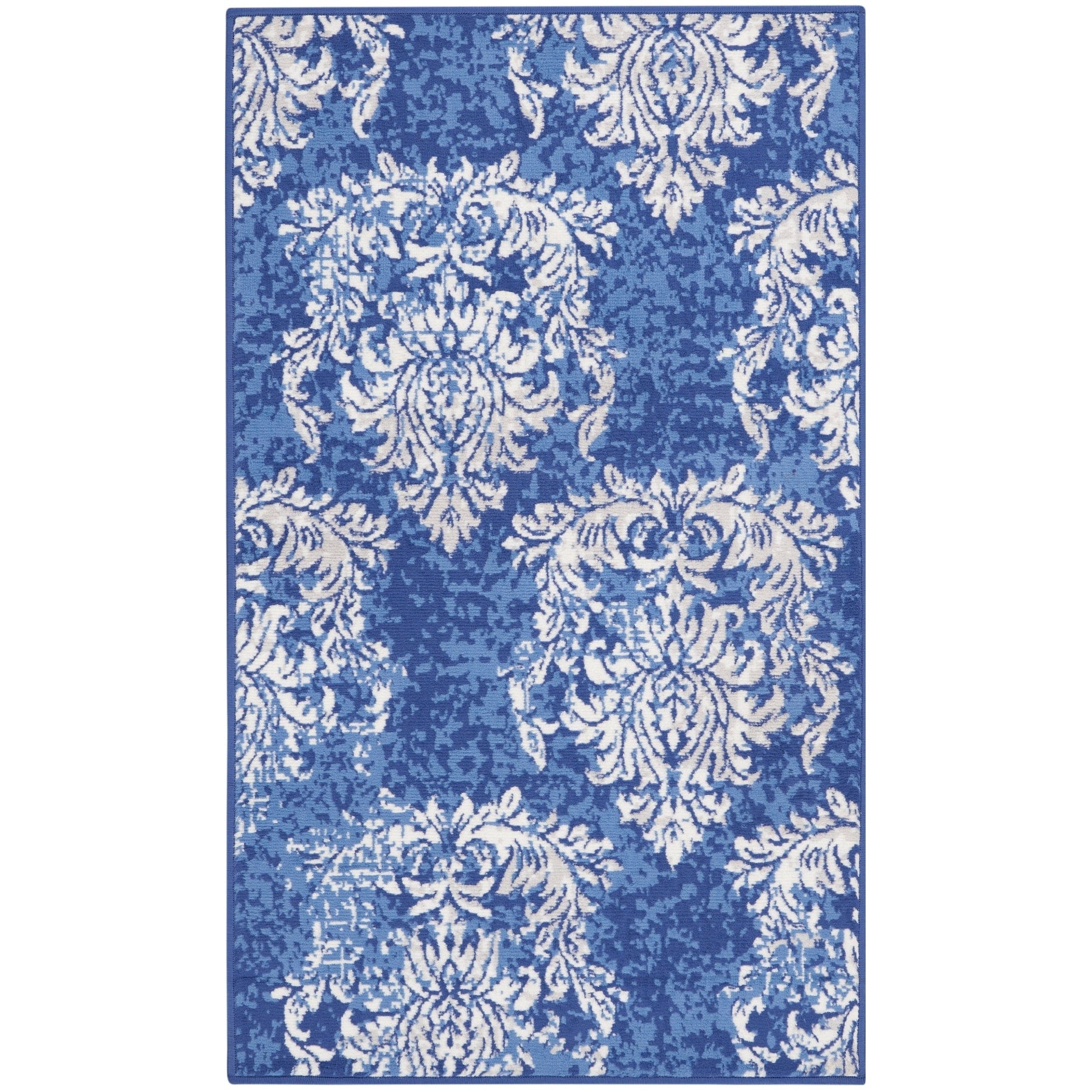 Tapis botanique Nourison Whimsicle French Country Ivoire Bleu marine