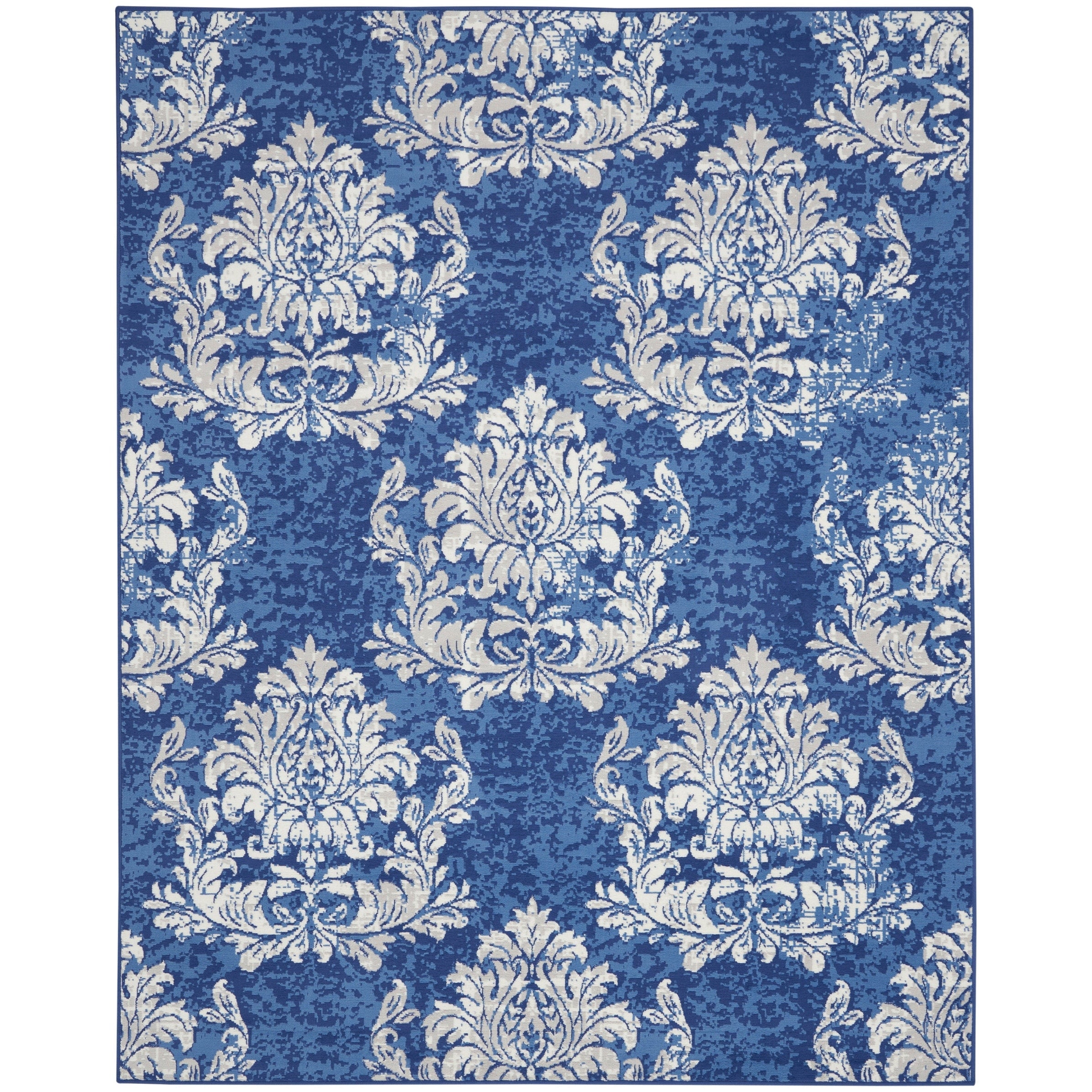 Tapis botanique Nourison Whimsicle French Country Ivoire Bleu marine