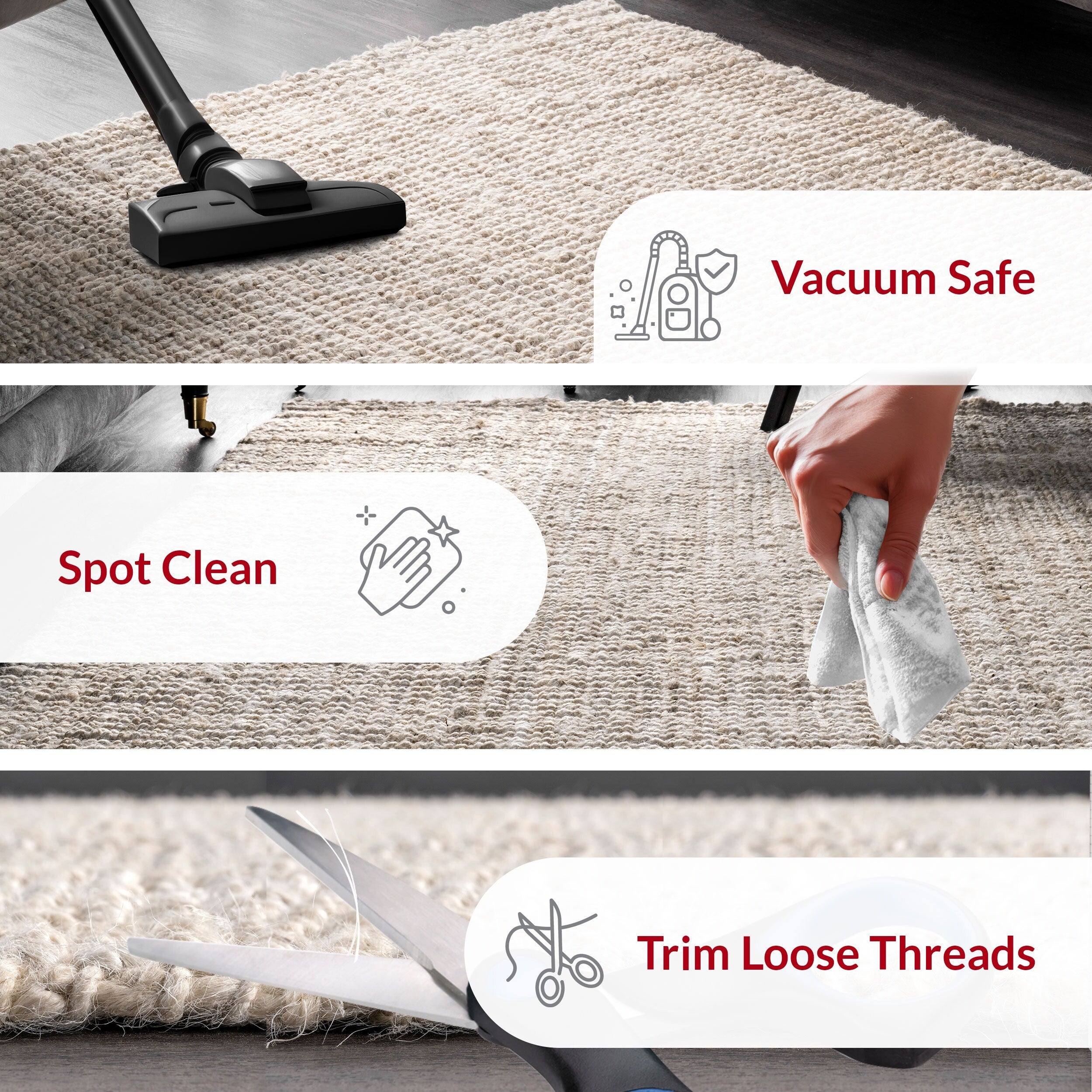 Tapis de ferme en jute massif Nuloom Ashli