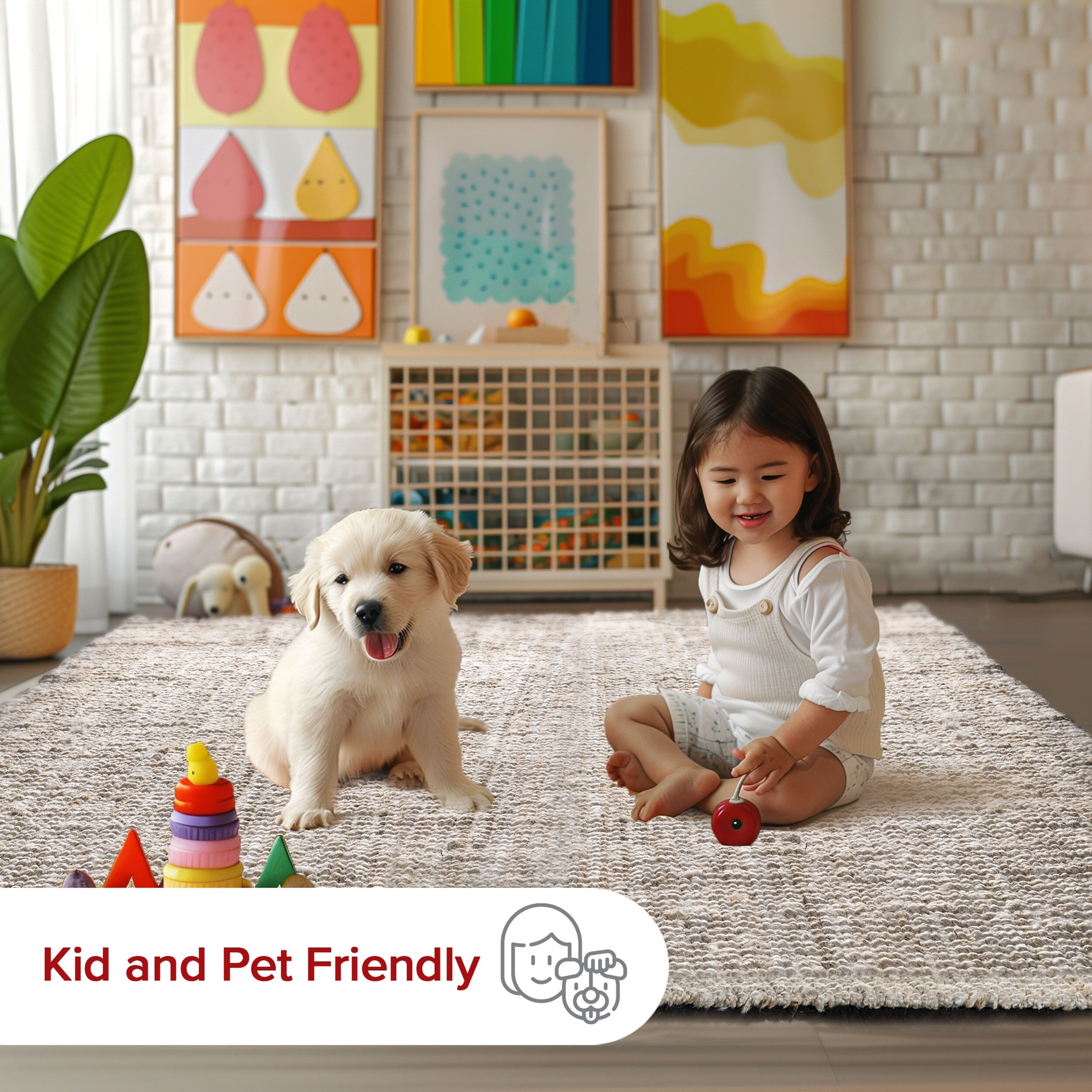 Tapis de ferme en jute massif Nuloom Ashli