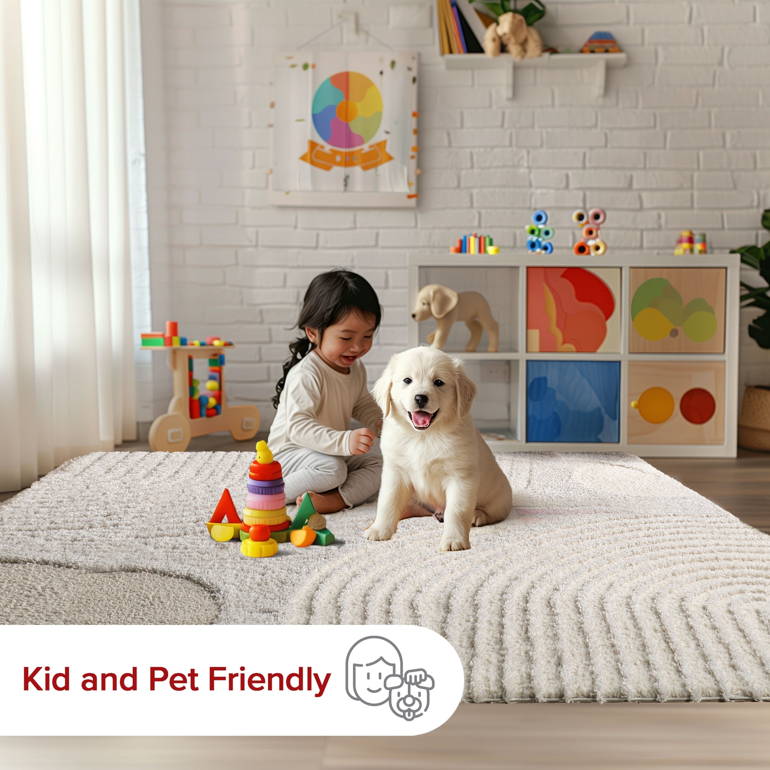 Tapis à poils longs abstrait Nuloom Gloria