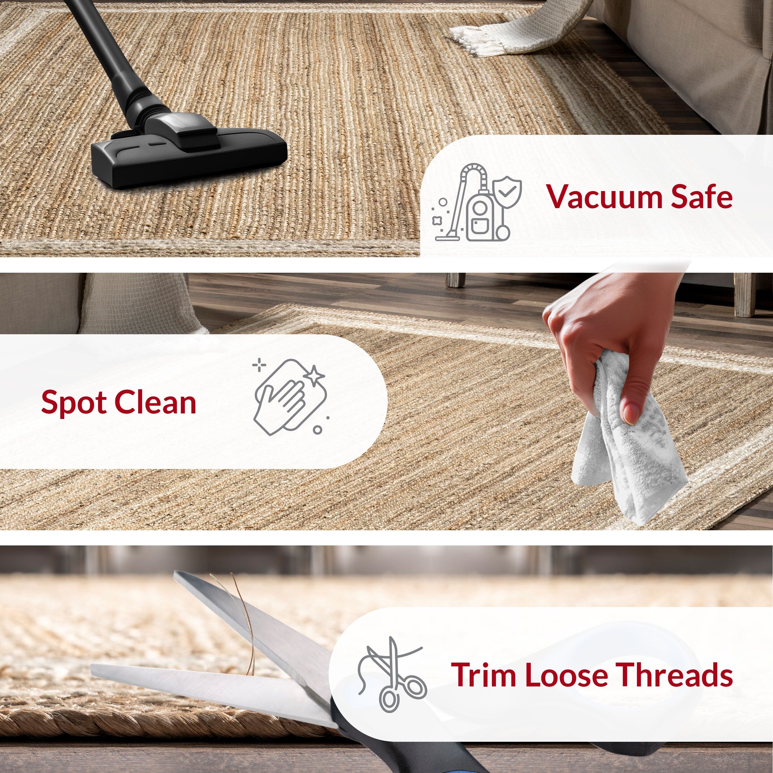 Tapis côtier en jute tressé Nuloom Rikki