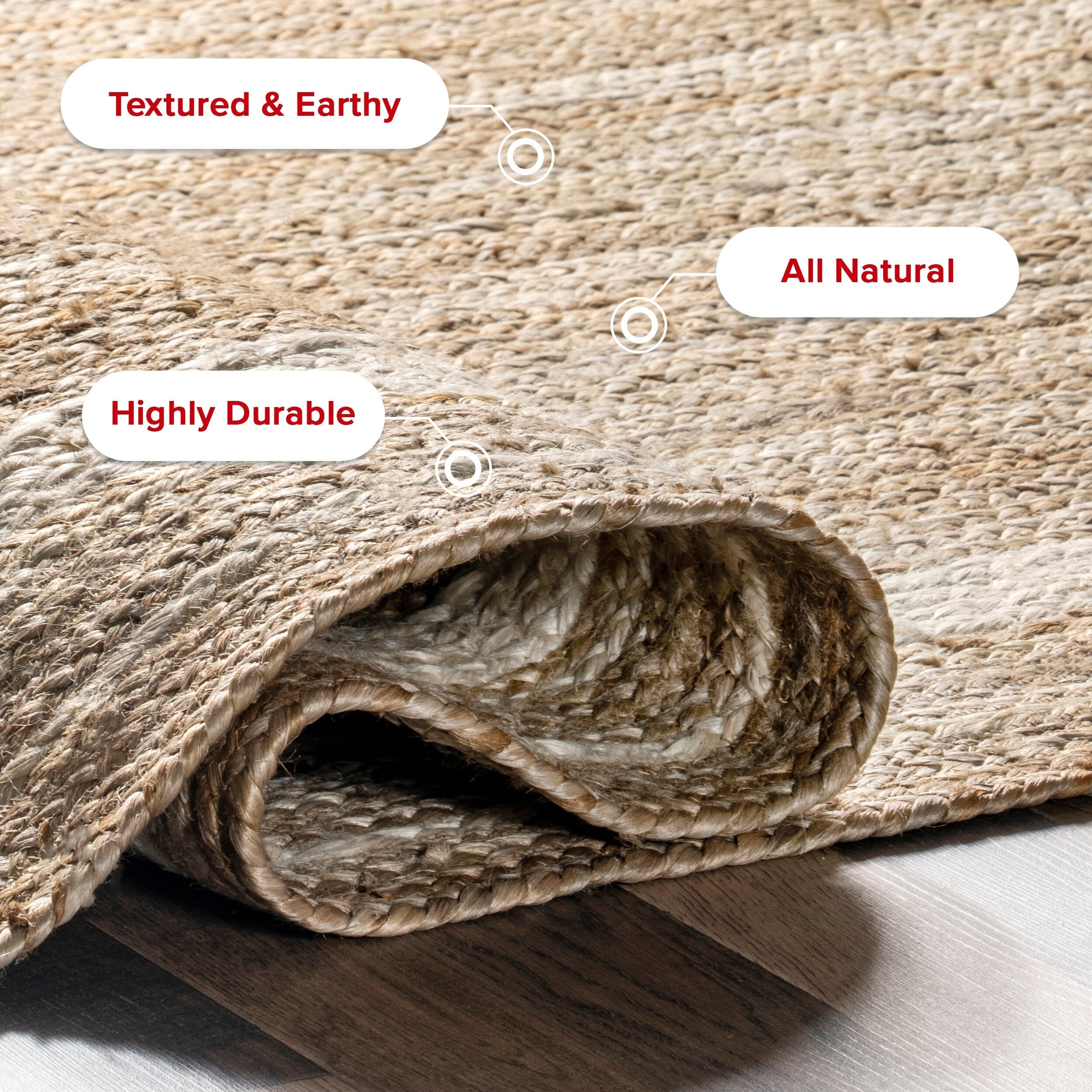 Tapis côtier en jute tressé Nuloom Rikki