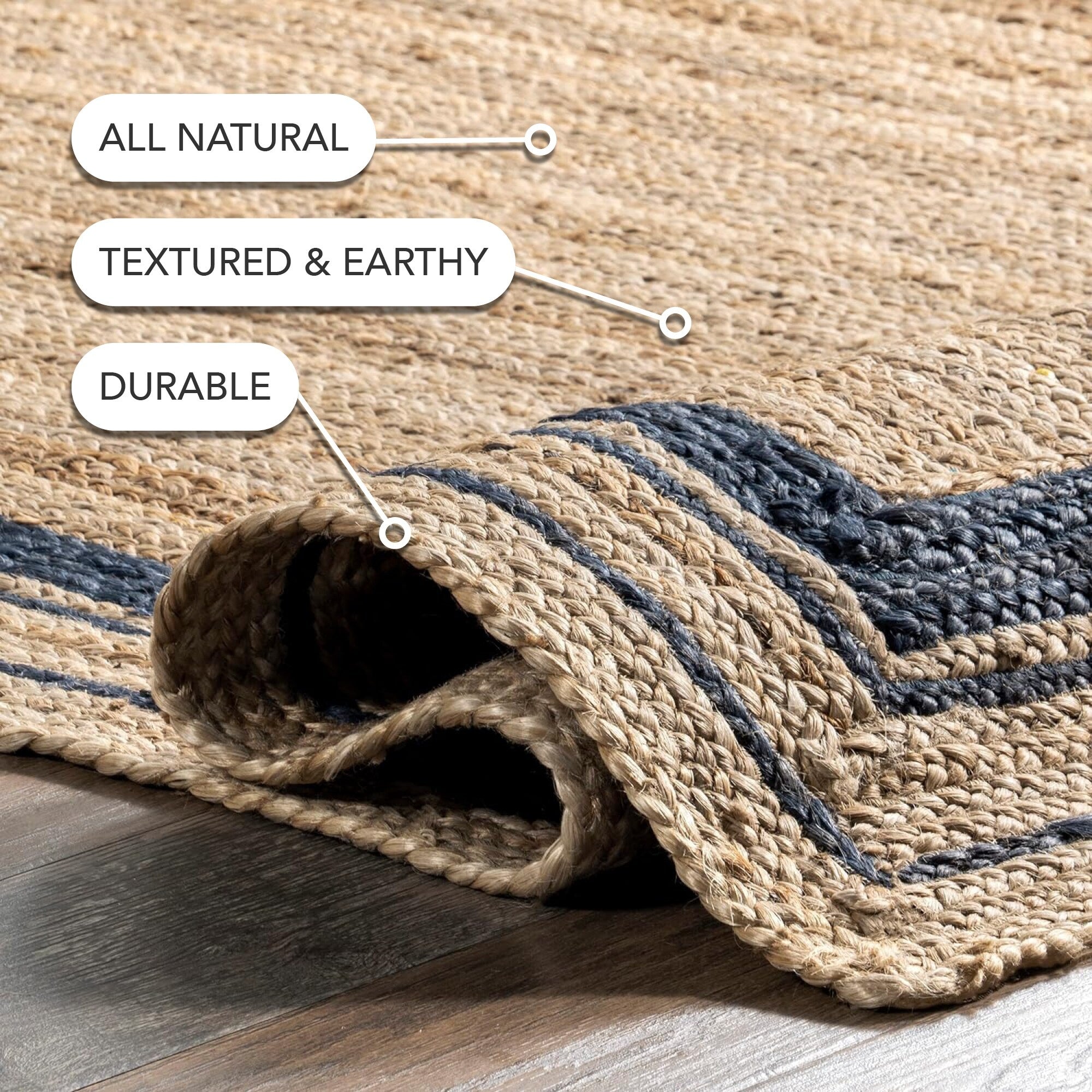 Tapis côtier en jute tressé Nuloom Rikki