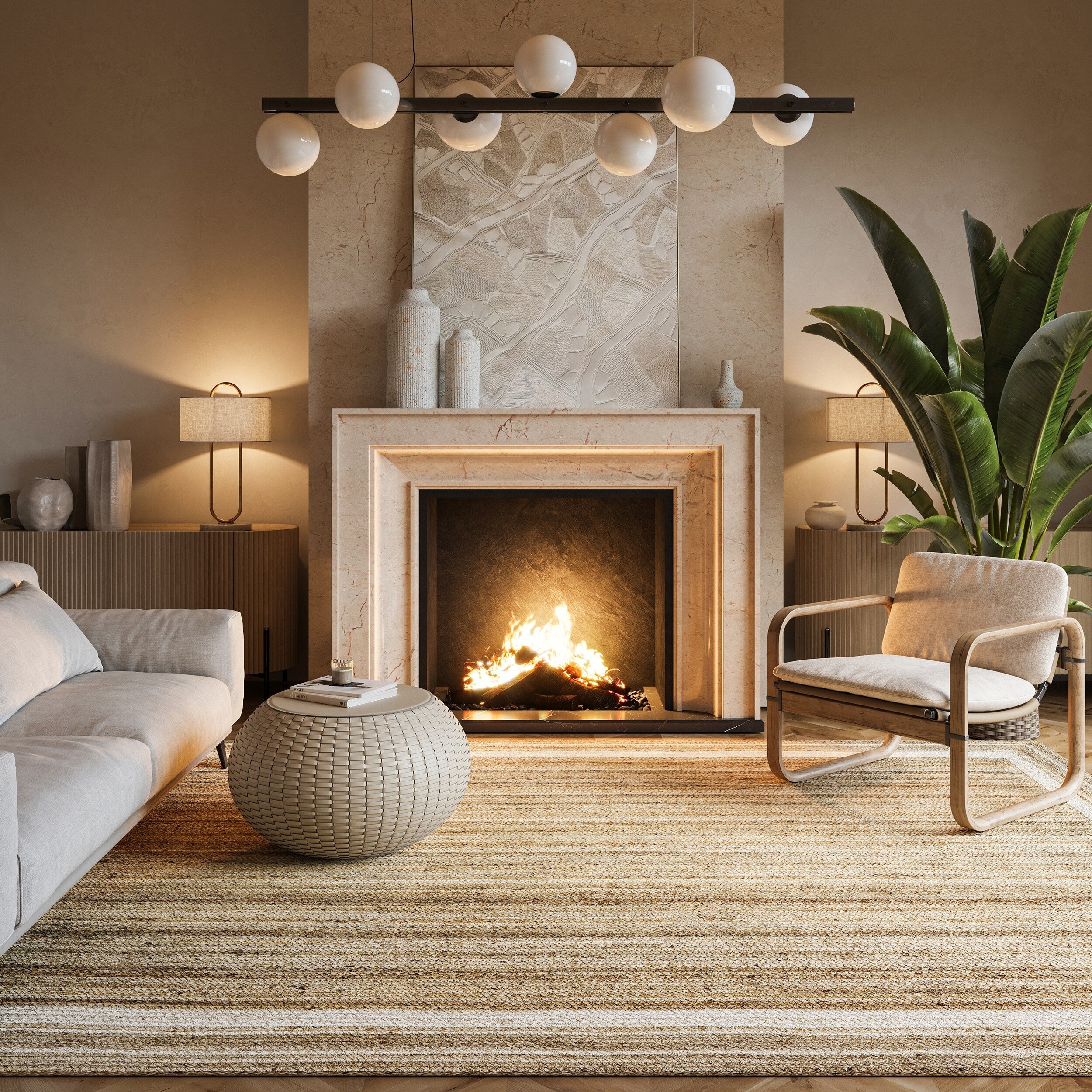 Tapis côtier en jute tressé Nuloom Rikki