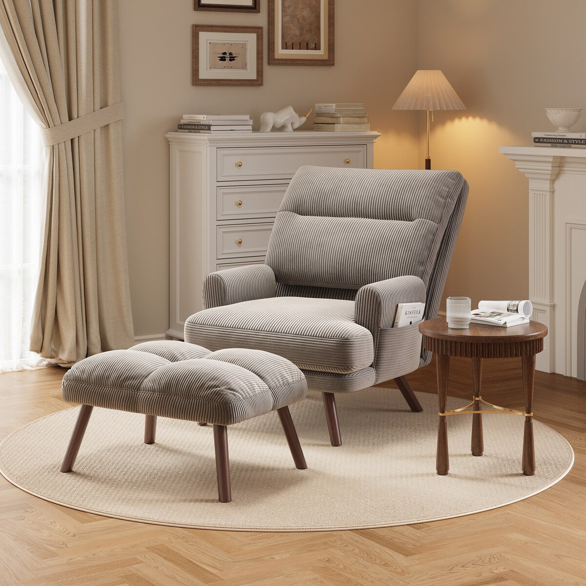 Fauteuil inclinable réglable OVIOS avec pouf