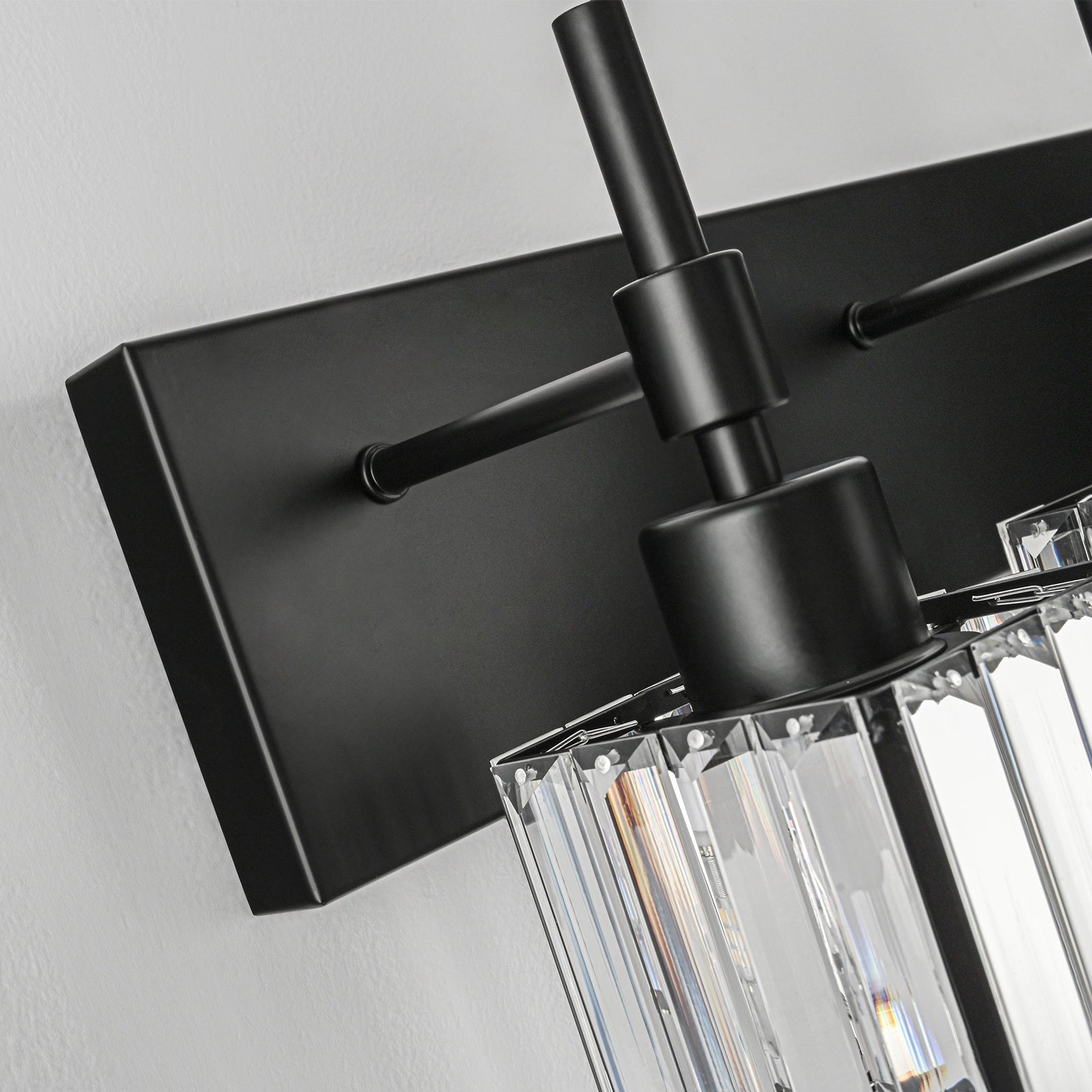 Luminaires de salle de bain en cristal à intensité variable Ora Modern sur miroir Glam Vanity Lights