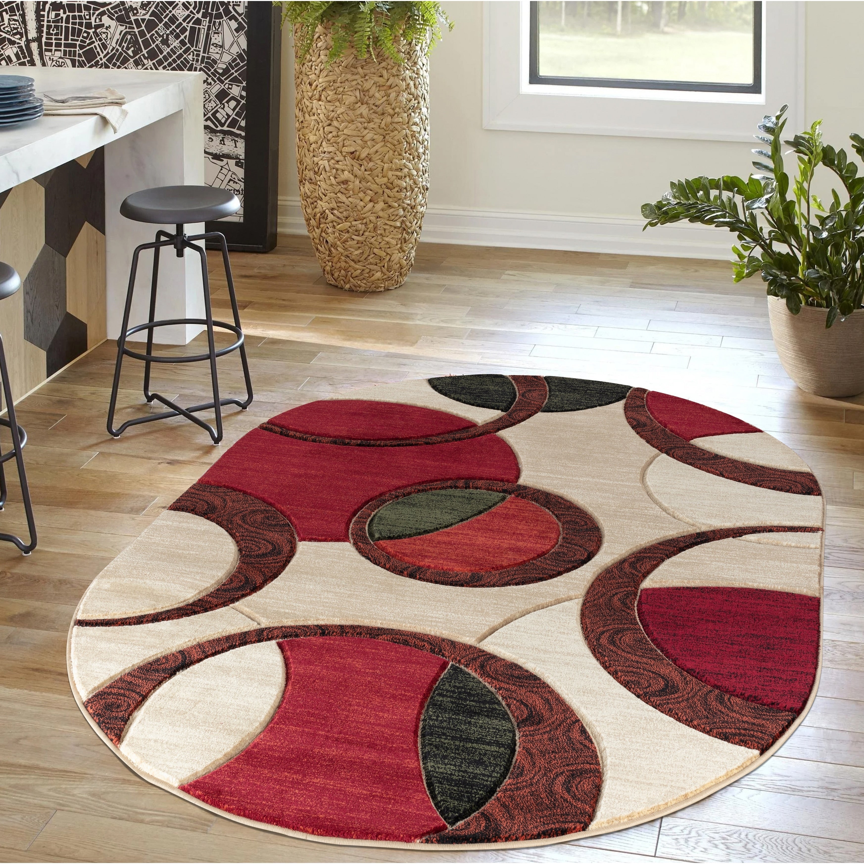 Tapis à motifs géométriques abstraits de la collection Orelsi
