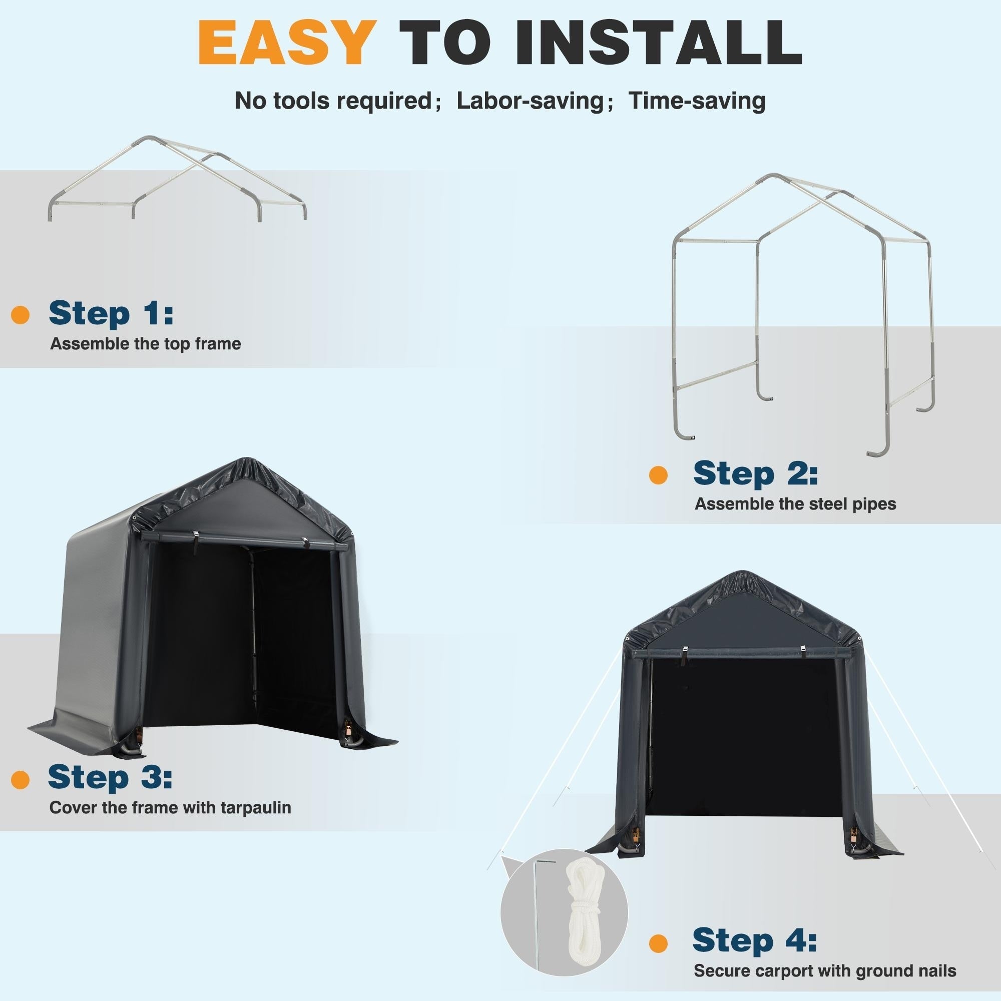 Abri de jardin et abri d'auto extérieur : abri portable pour vélos, motos et rangement de jardin