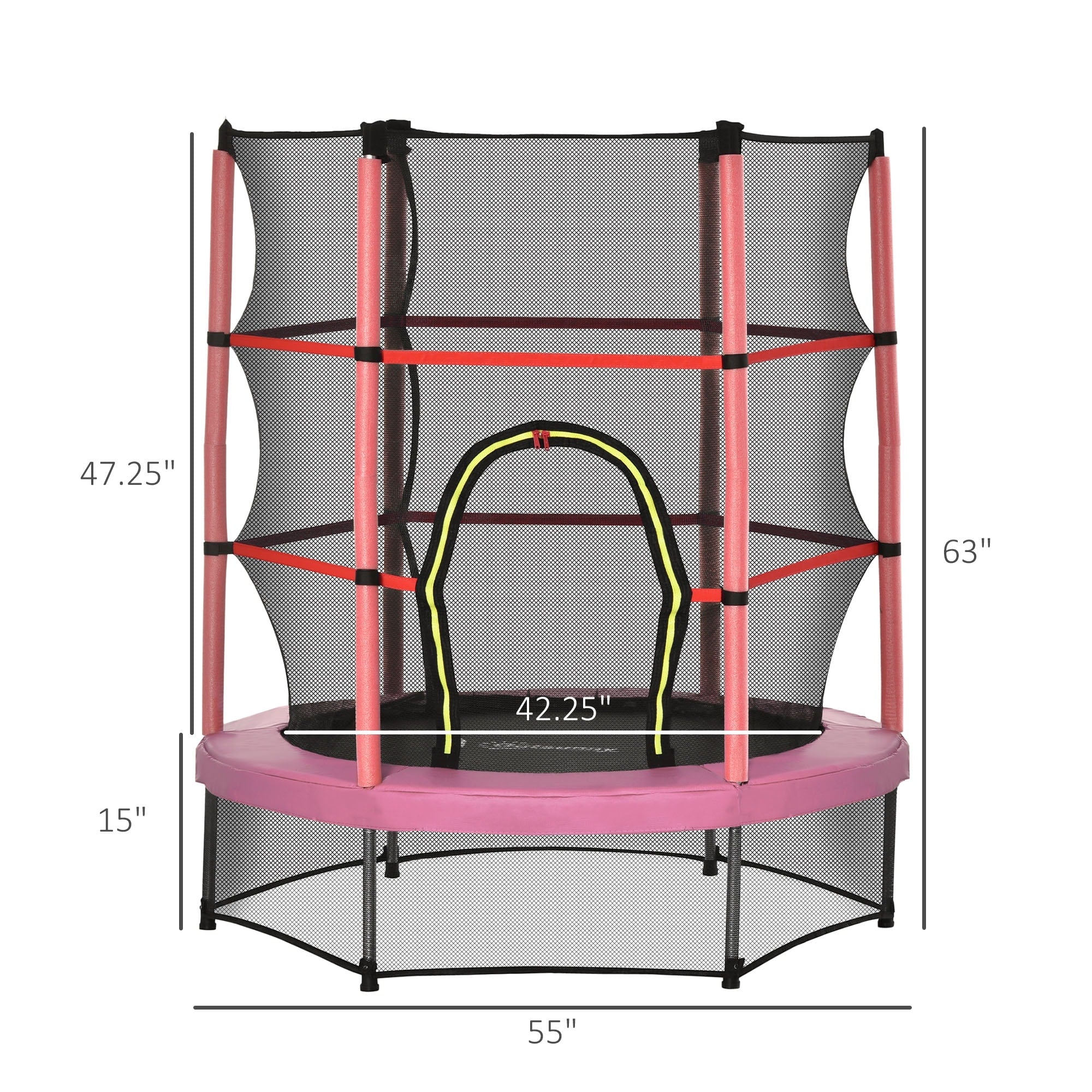 Trampoline Outsunny pour enfants de 1,5 m de diamètre avec filet pour l'intérieur et l'extérieur, de 3 à 6 ans