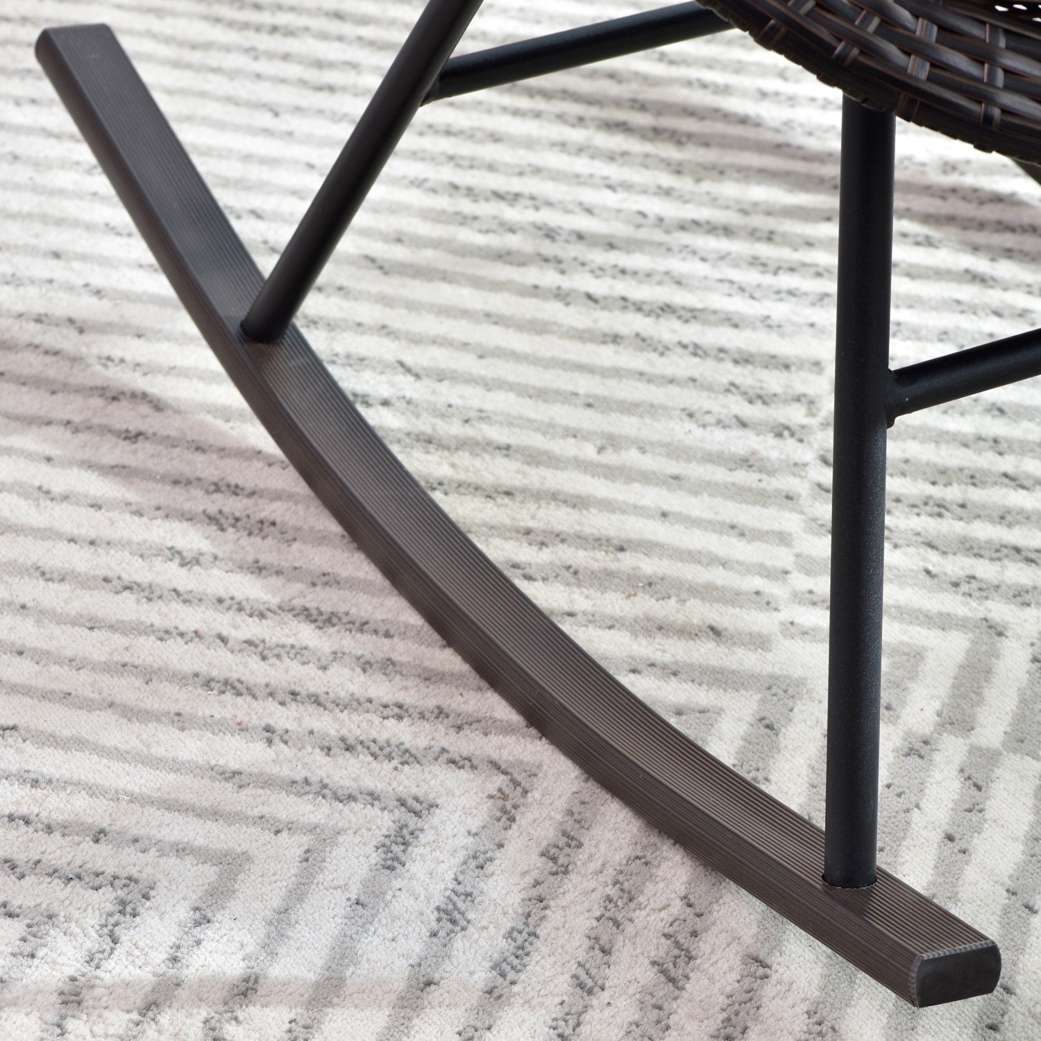 Ensemble bistrot OVIOS 3 pièces avec chaises à bascule et table basse en verre