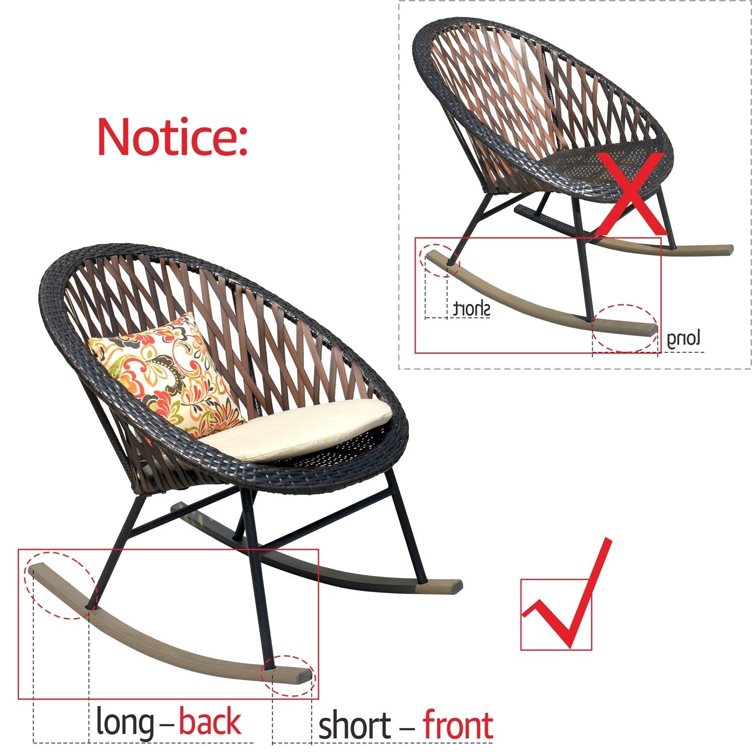 Ensemble bistrot OVIOS 3 pièces avec chaises à bascule et table basse en verre