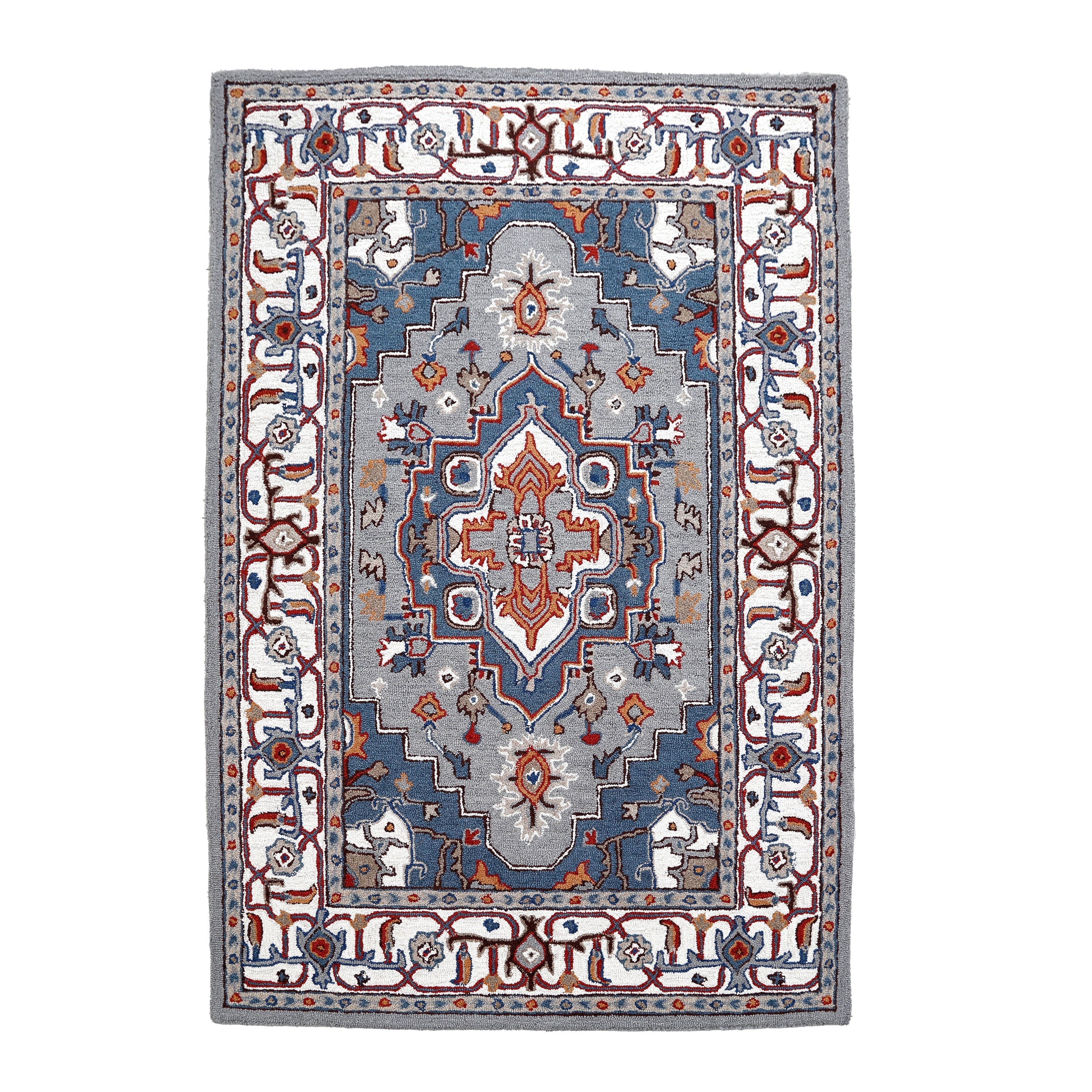Tapis persan traditionnel en laine fait main de luxe à motif floral persan de George Towne Living