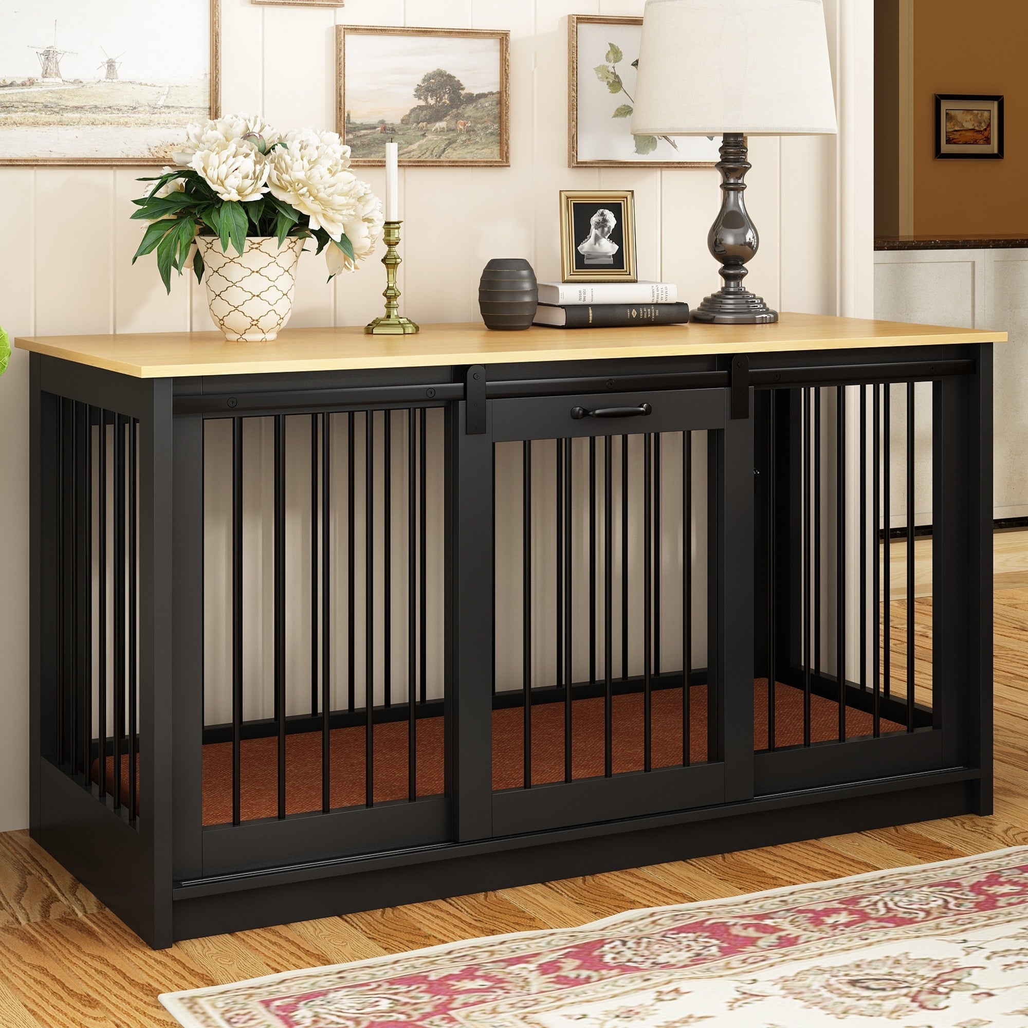 Cage pour chien élégante et robuste avec renfort en tube de fer