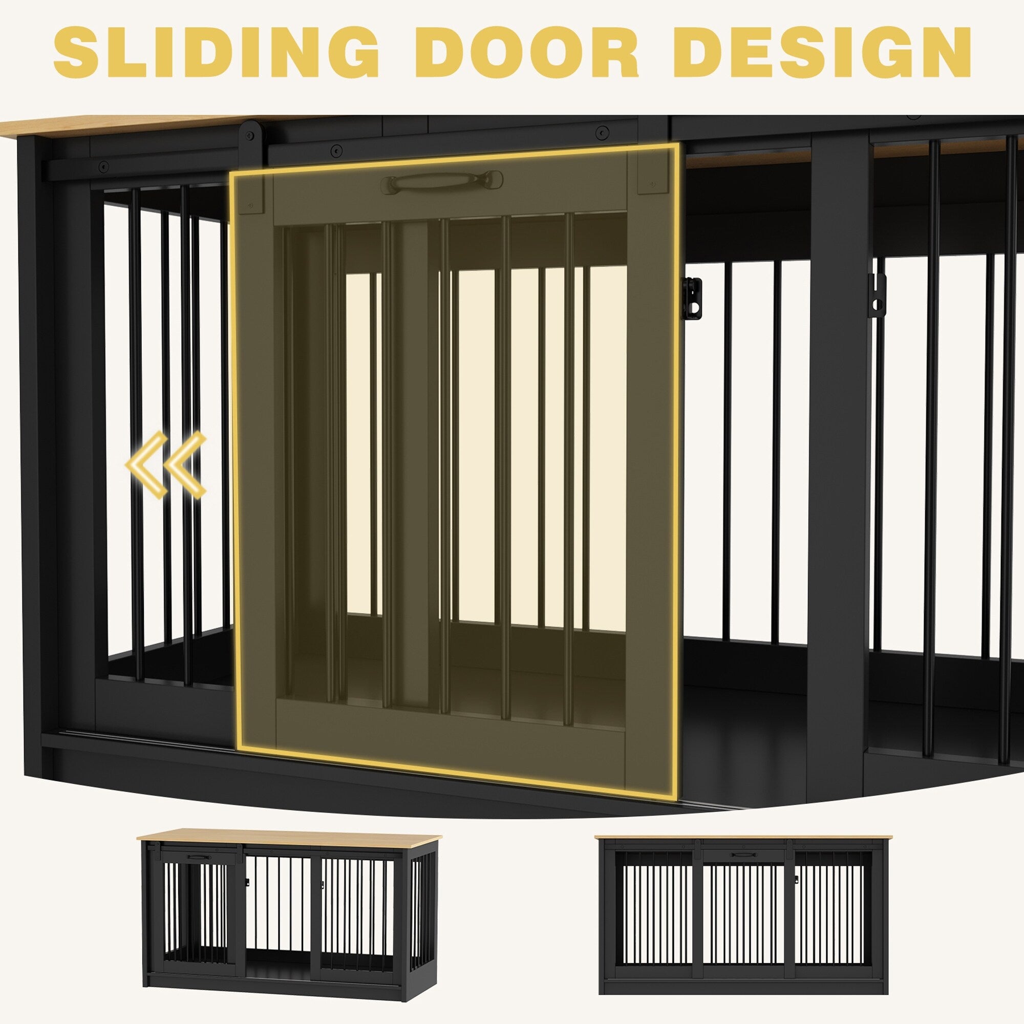 Cage pour chien élégante et robuste avec renfort en tube de fer