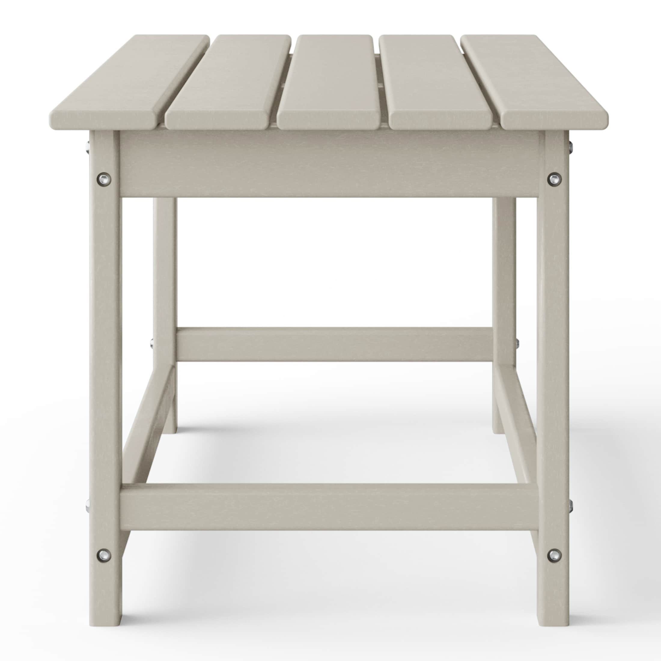 Polytrends Laguna Hdpe All Weather Outdoor Patio Rectangular Coffee Table