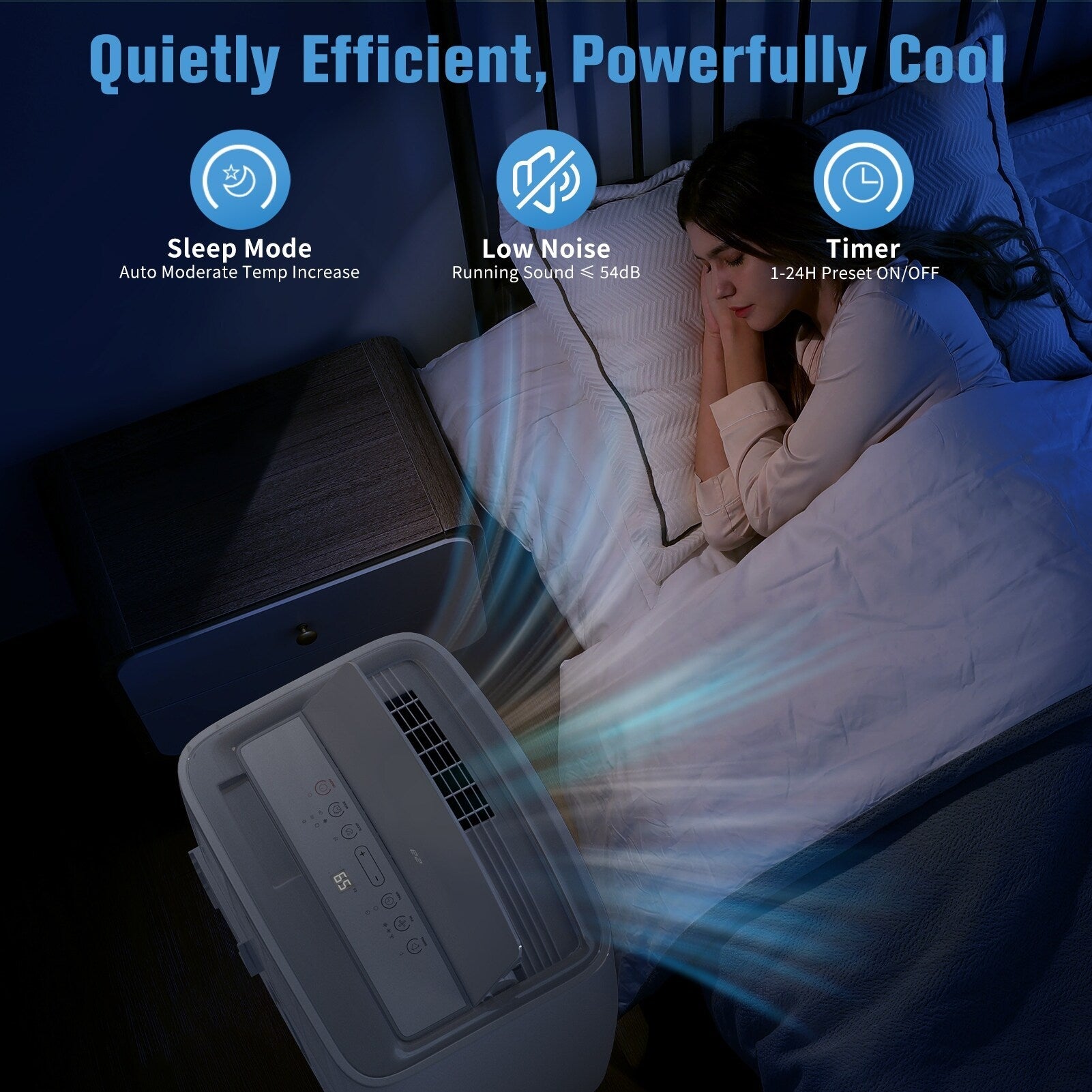 Climatiseur portatif avec chauffage – 12 000 BTU de refroidissement et 10 000 BTU de chauffage pour pièces jusqu'à 700 pi²