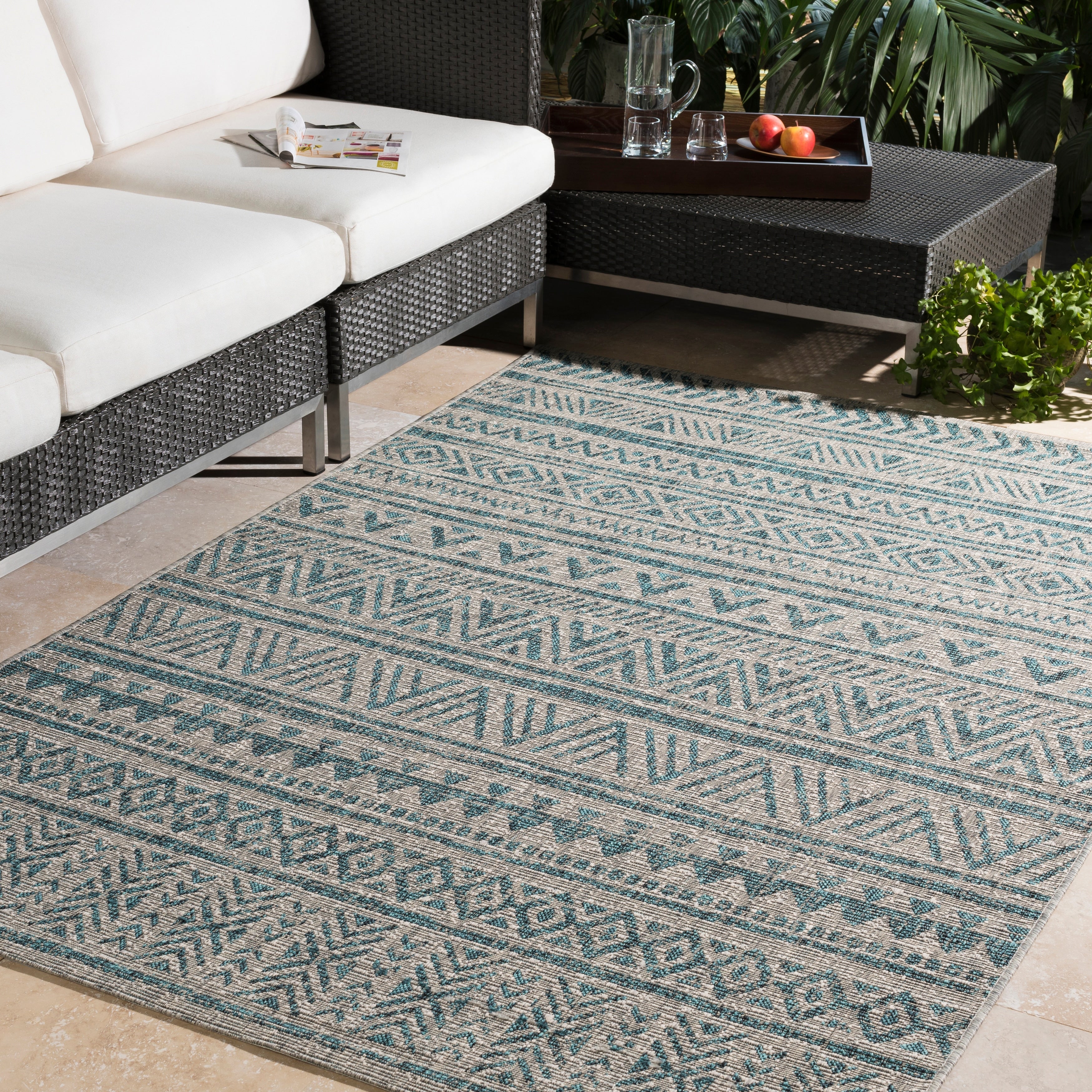 Tapis d'intérieur/extérieur vintage Livabliss Powlett de style sud-ouest