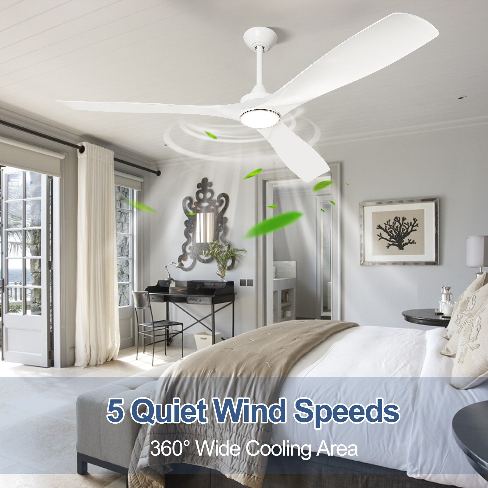 Ventilateur de plafond à distance avec lumières encastrées