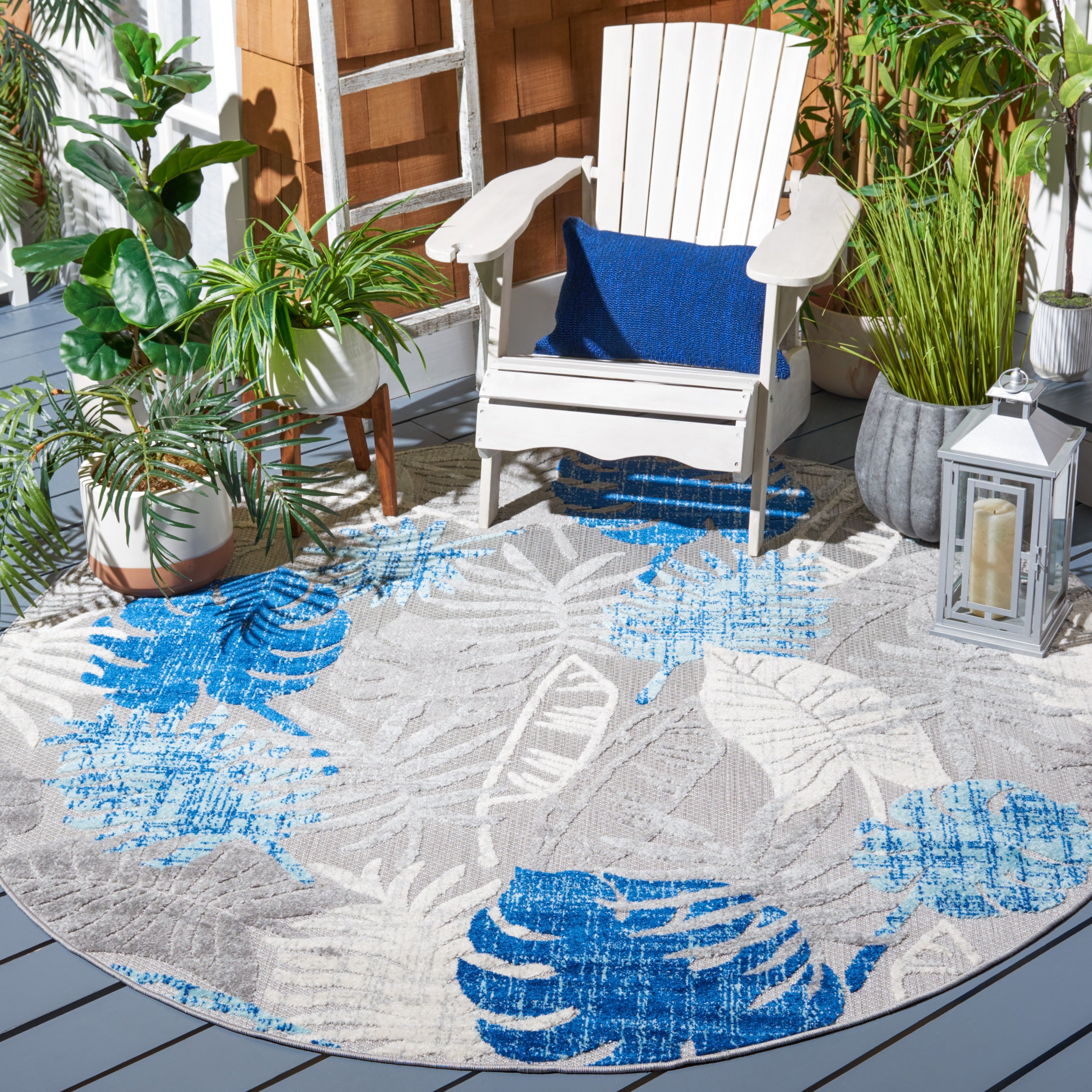 Tapis de patio imperméable à motif floral pour intérieur/extérieur SAFAVIEH Cabana Arik