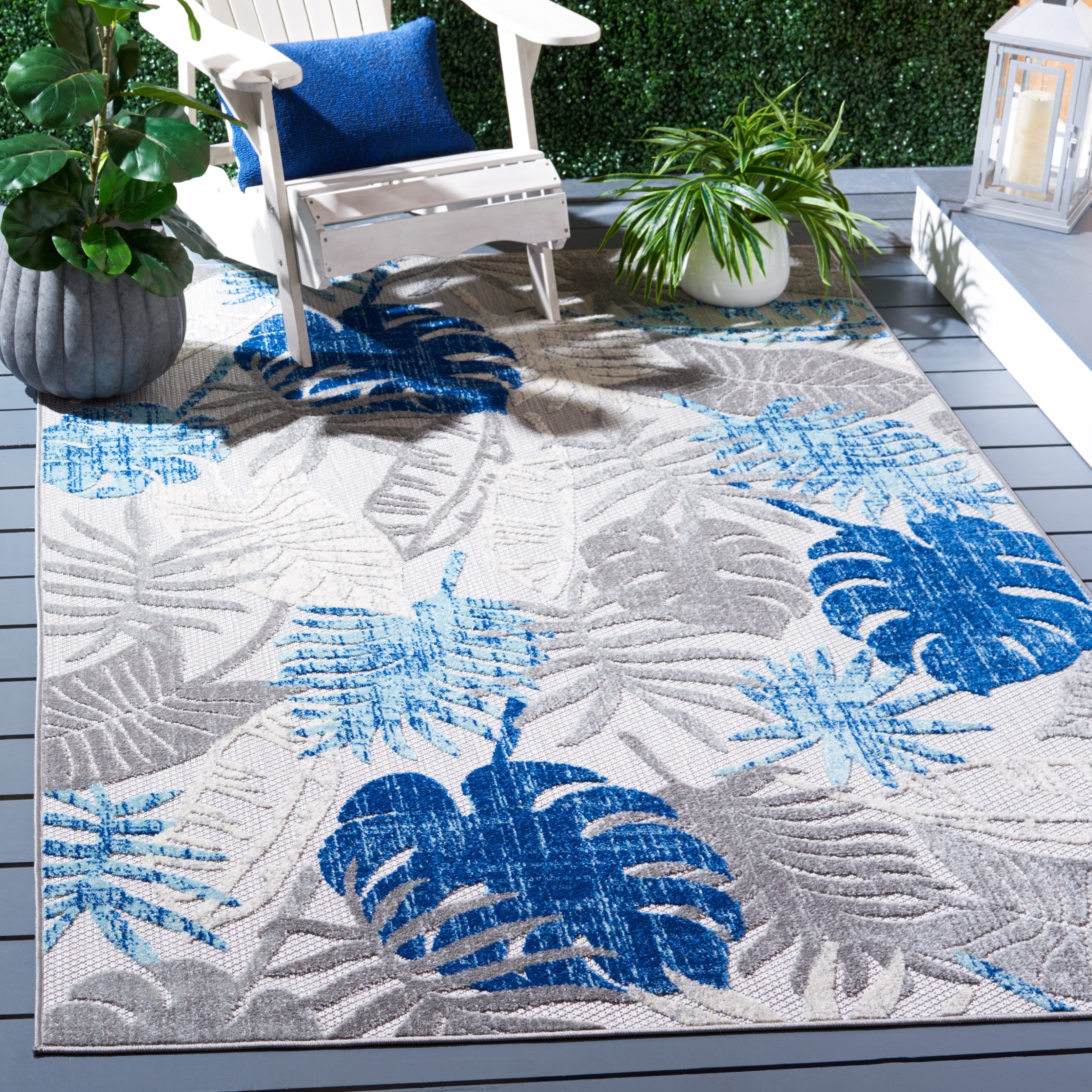 Tapis de patio imperméable à motif floral pour intérieur/extérieur SAFAVIEH Cabana Arik