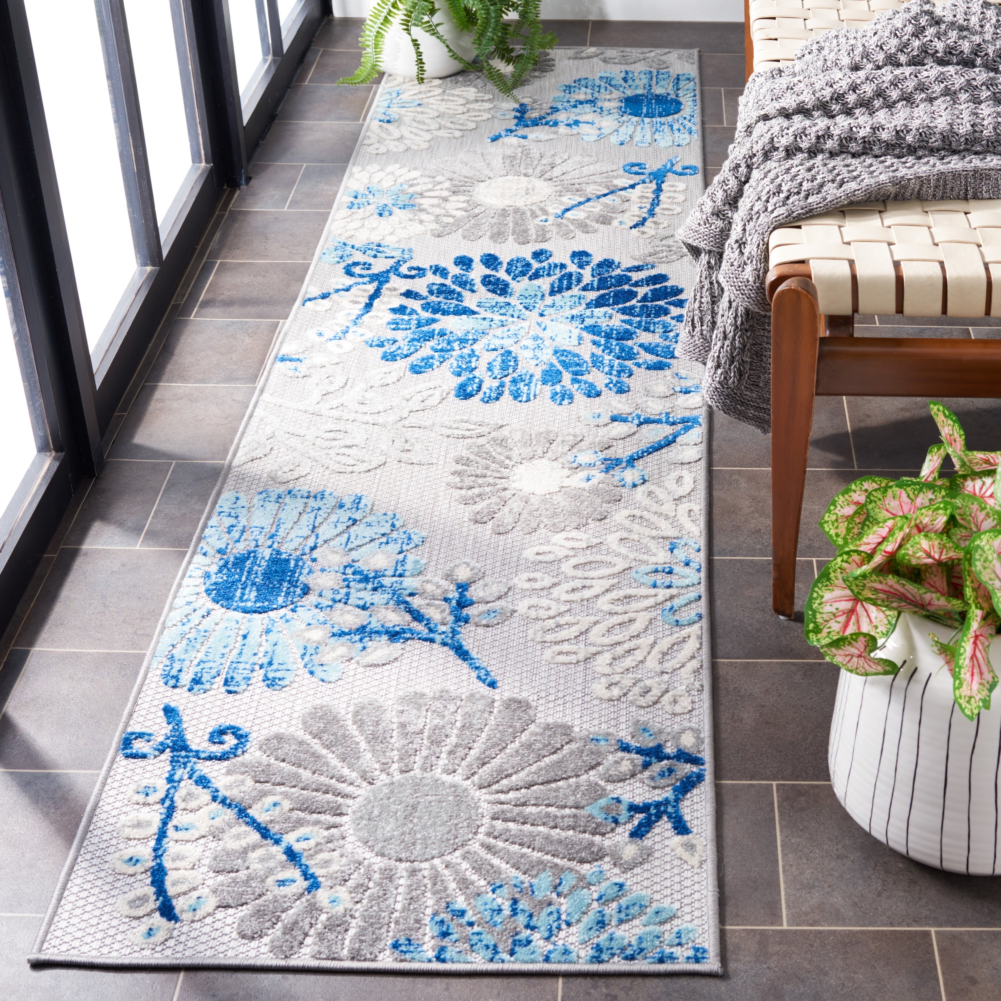 SAFAVIEH Tapis floral de patio imperméable intérieur/extérieur Cabana Hillechien