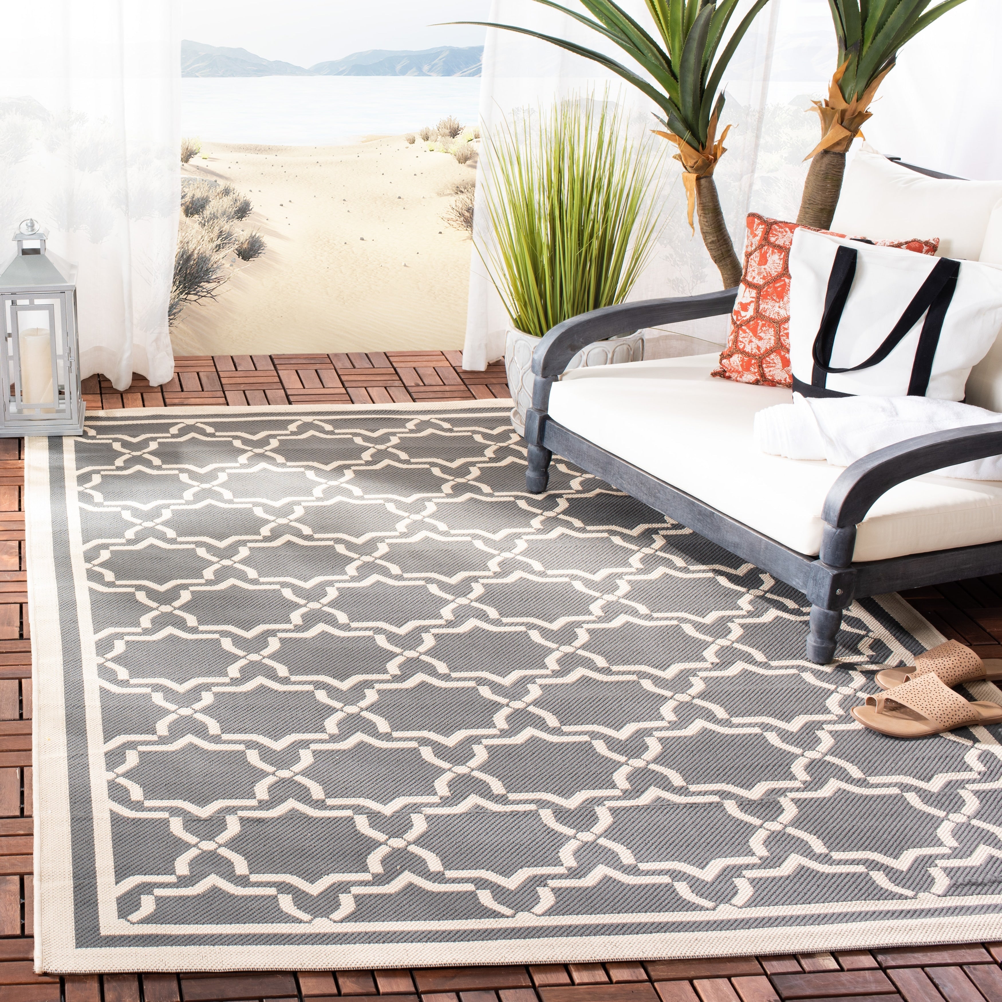 Tapis de jardin imperméable pour intérieur/extérieur SAFAVIEH Courtyard Gulsin