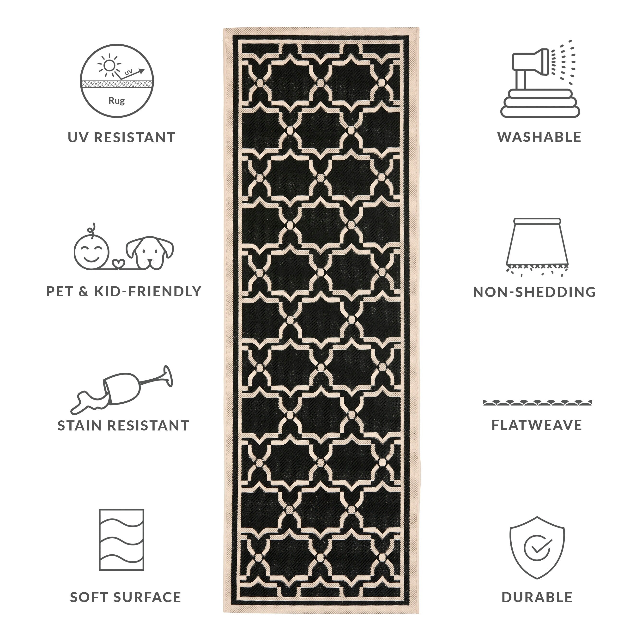 Tapis de jardin imperméable pour intérieur/extérieur SAFAVIEH Courtyard Gulsin
