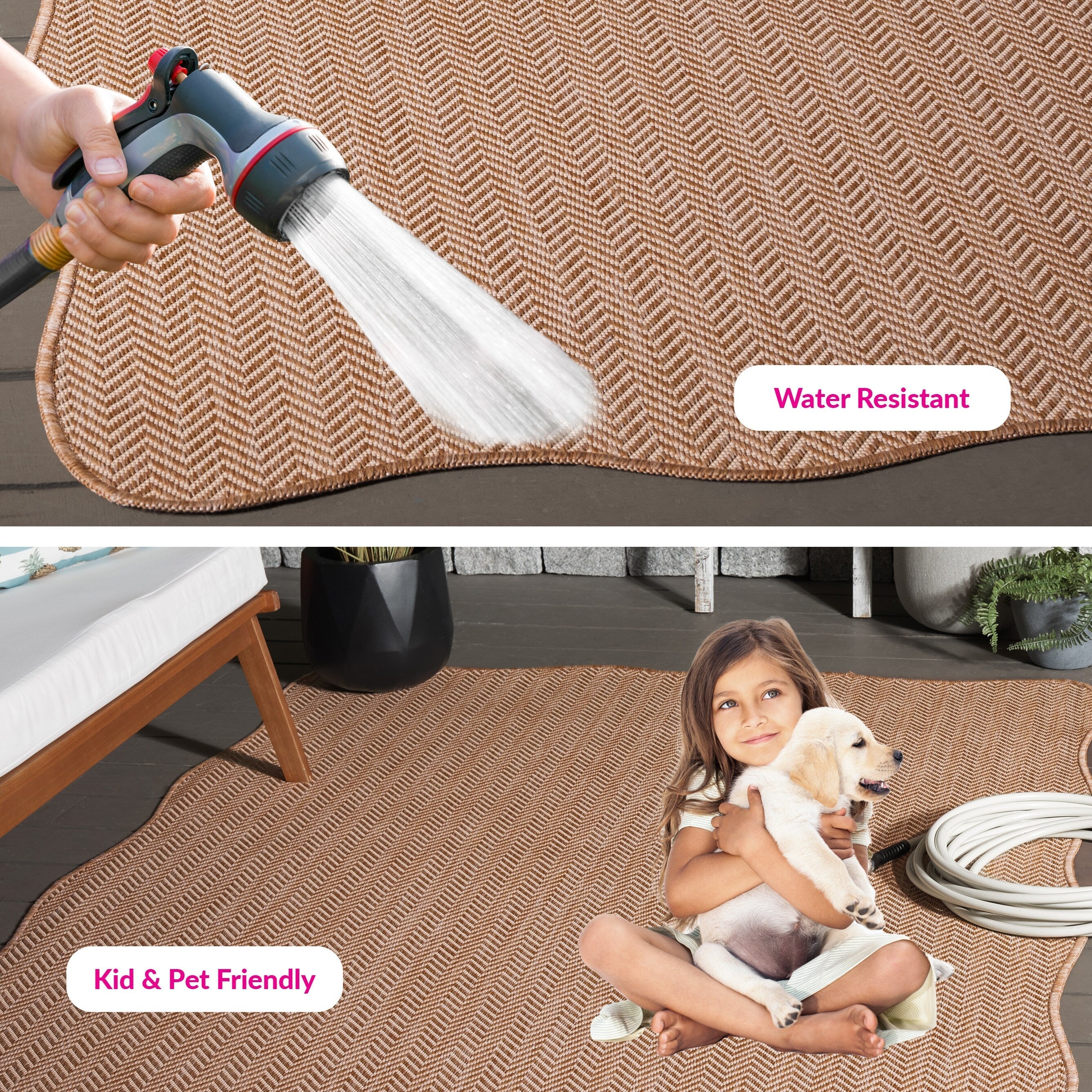 Tapis de jardin imperméable pour intérieur/extérieur SAFAVIEH Courtyard Ilmur