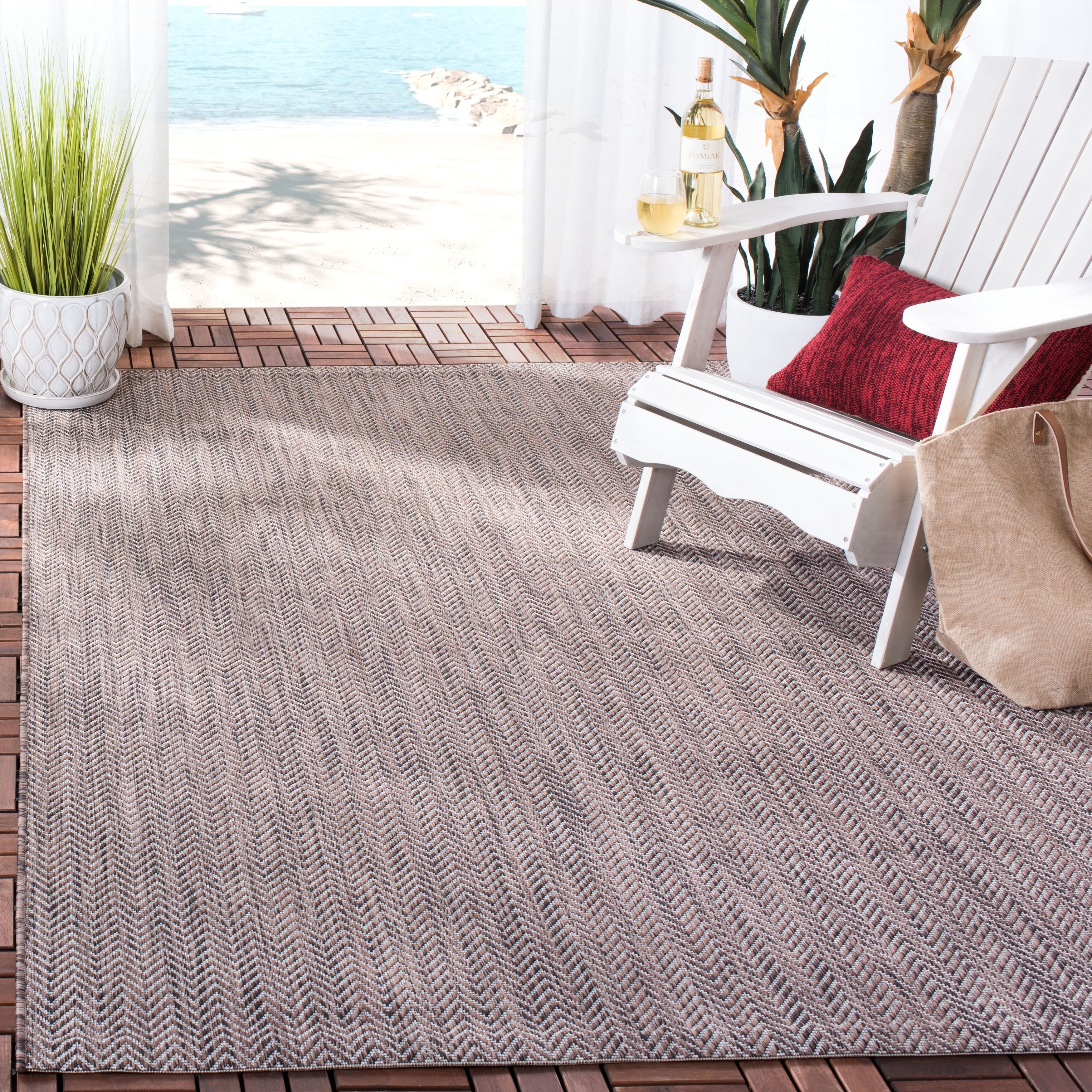 Tapis de jardin imperméable pour intérieur/extérieur SAFAVIEH Courtyard Ilmur