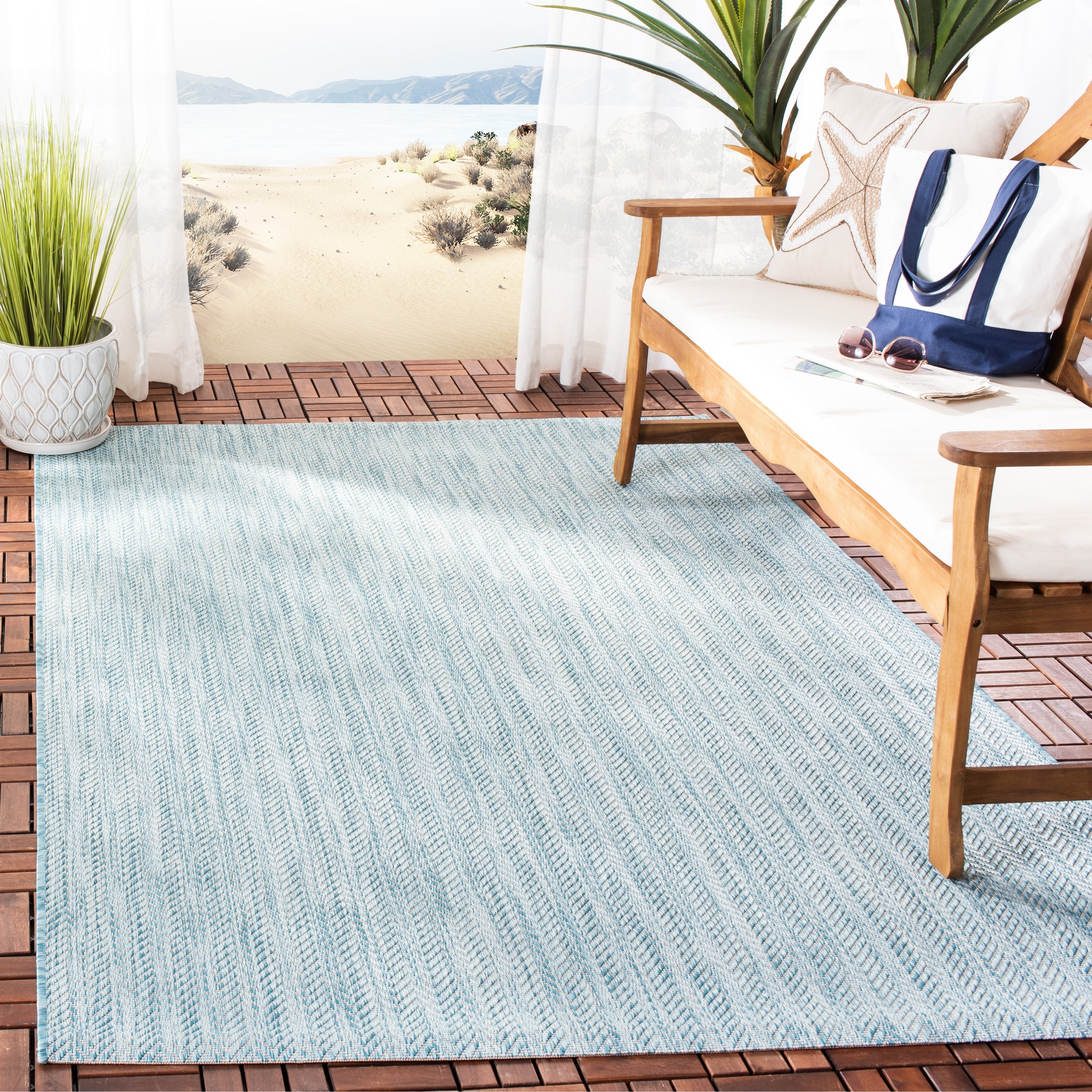 Tapis de jardin imperméable pour intérieur/extérieur SAFAVIEH Courtyard Ilmur