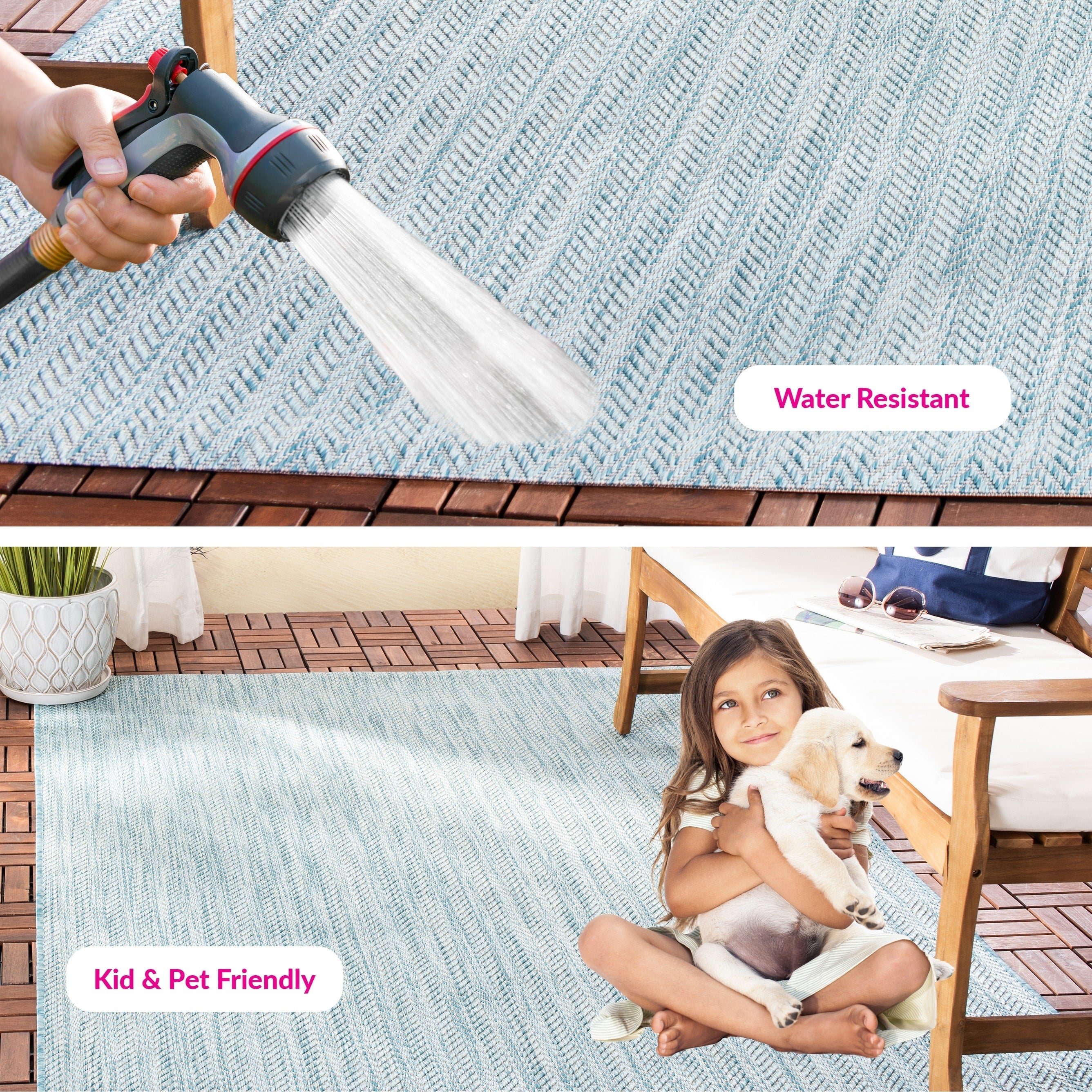 Tapis de jardin imperméable pour intérieur/extérieur SAFAVIEH Courtyard Ilmur