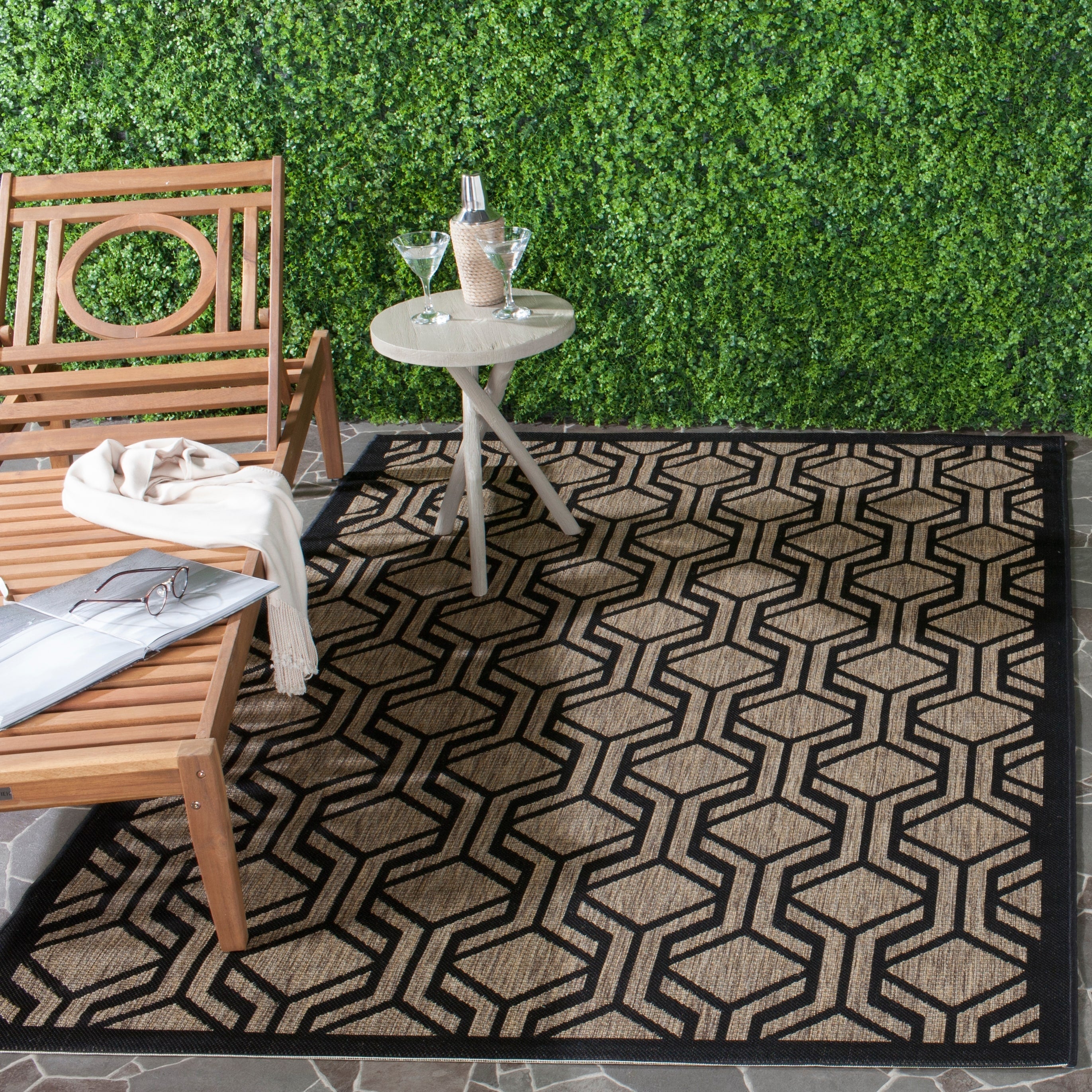 Tapis de jardin imperméable pour intérieur/extérieur SAFAVIEH Courtyard Jeanine