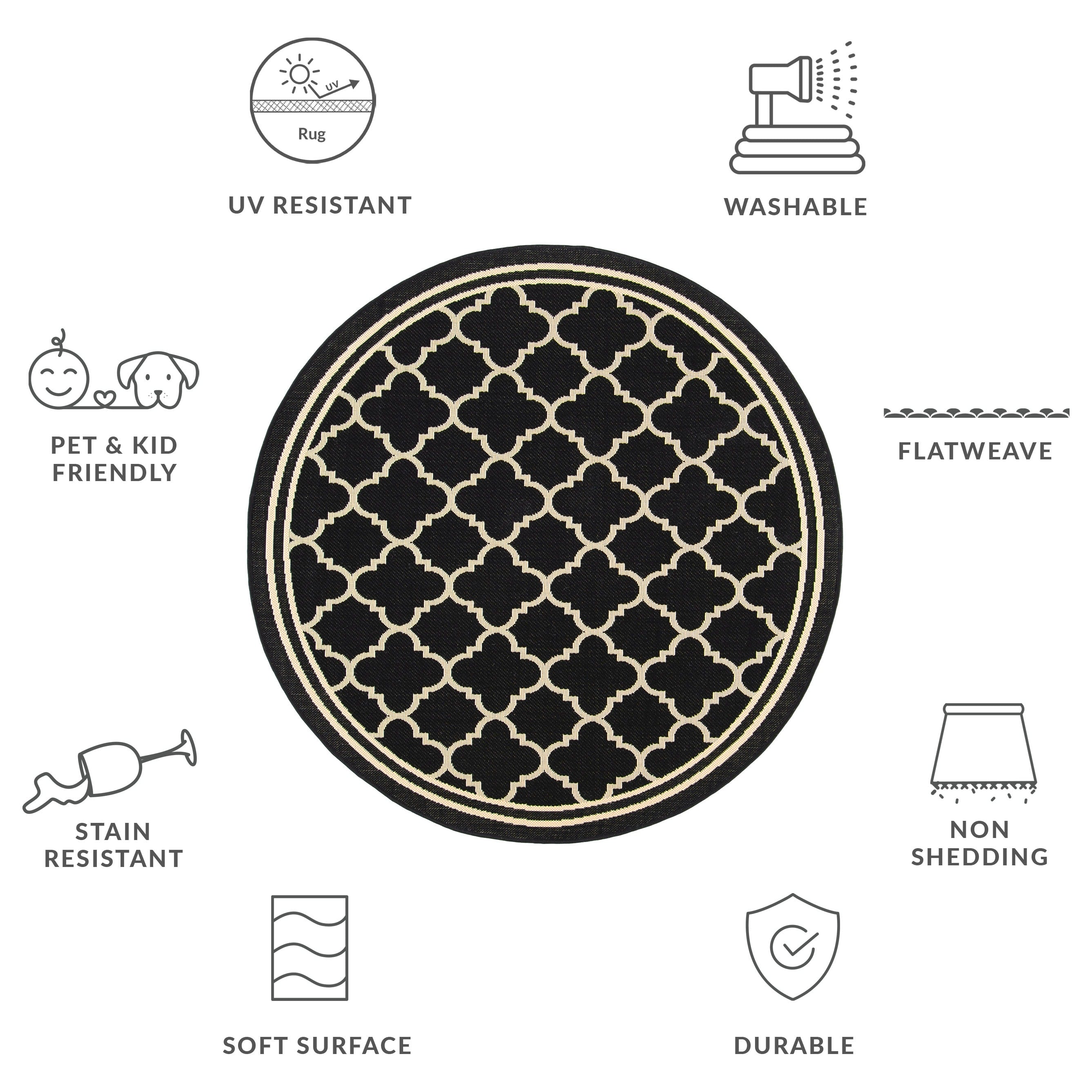 Tapis de jardin imperméable d'intérieur/extérieur SAFAVIEH Courtyard Kristelle