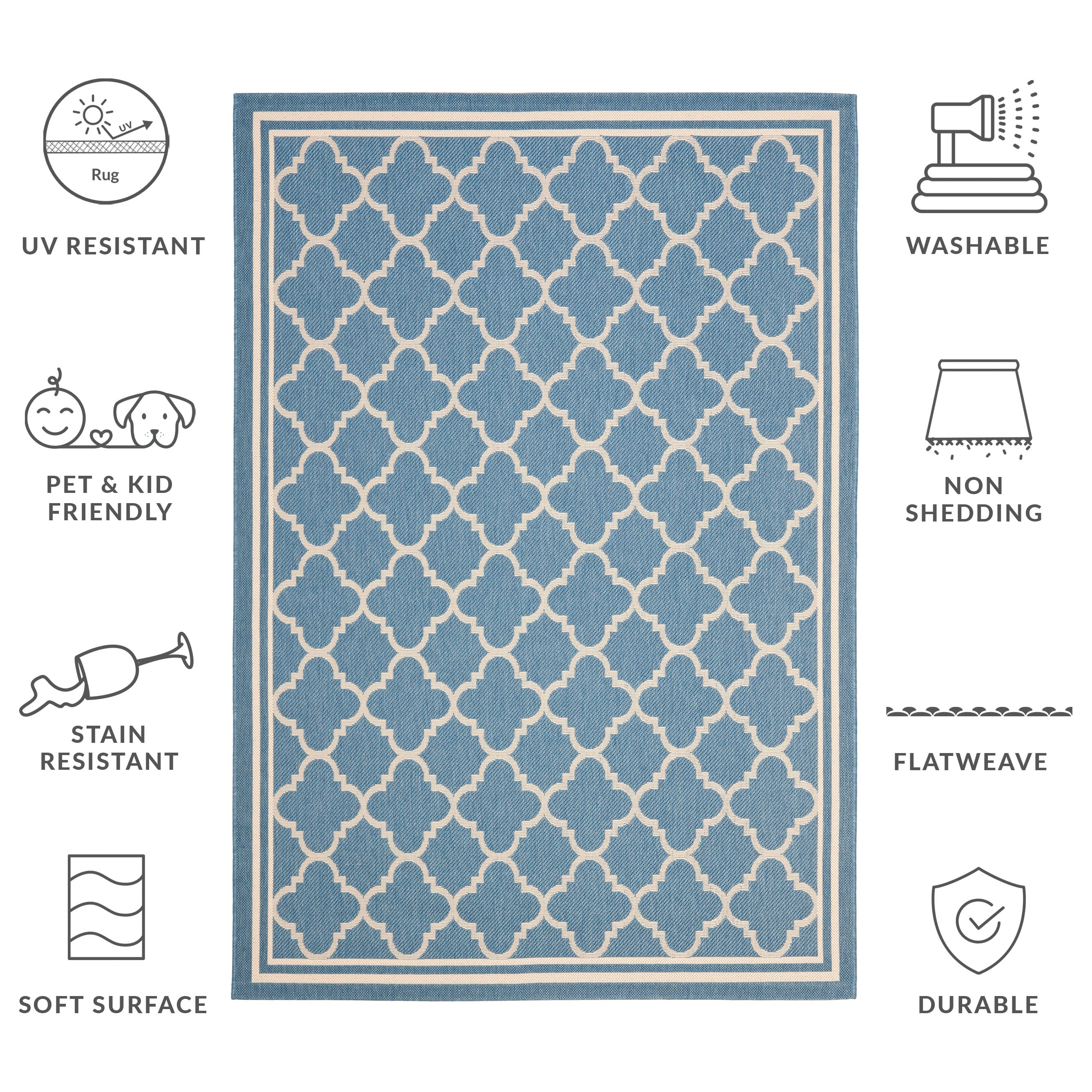 Tapis de jardin imperméable d'intérieur/extérieur SAFAVIEH Courtyard Kristelle