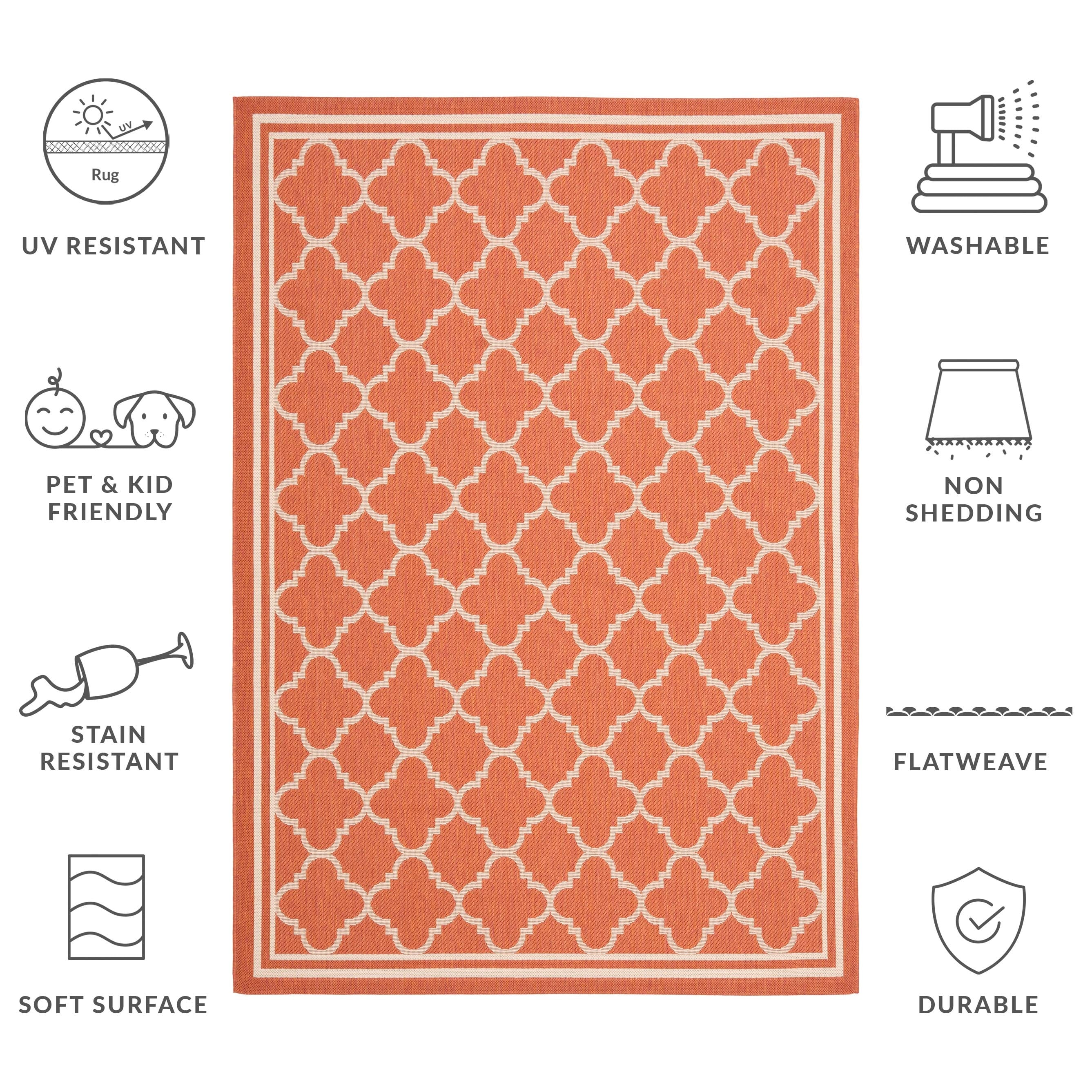 Tapis de jardin imperméable d'intérieur/extérieur SAFAVIEH Courtyard Kristelle