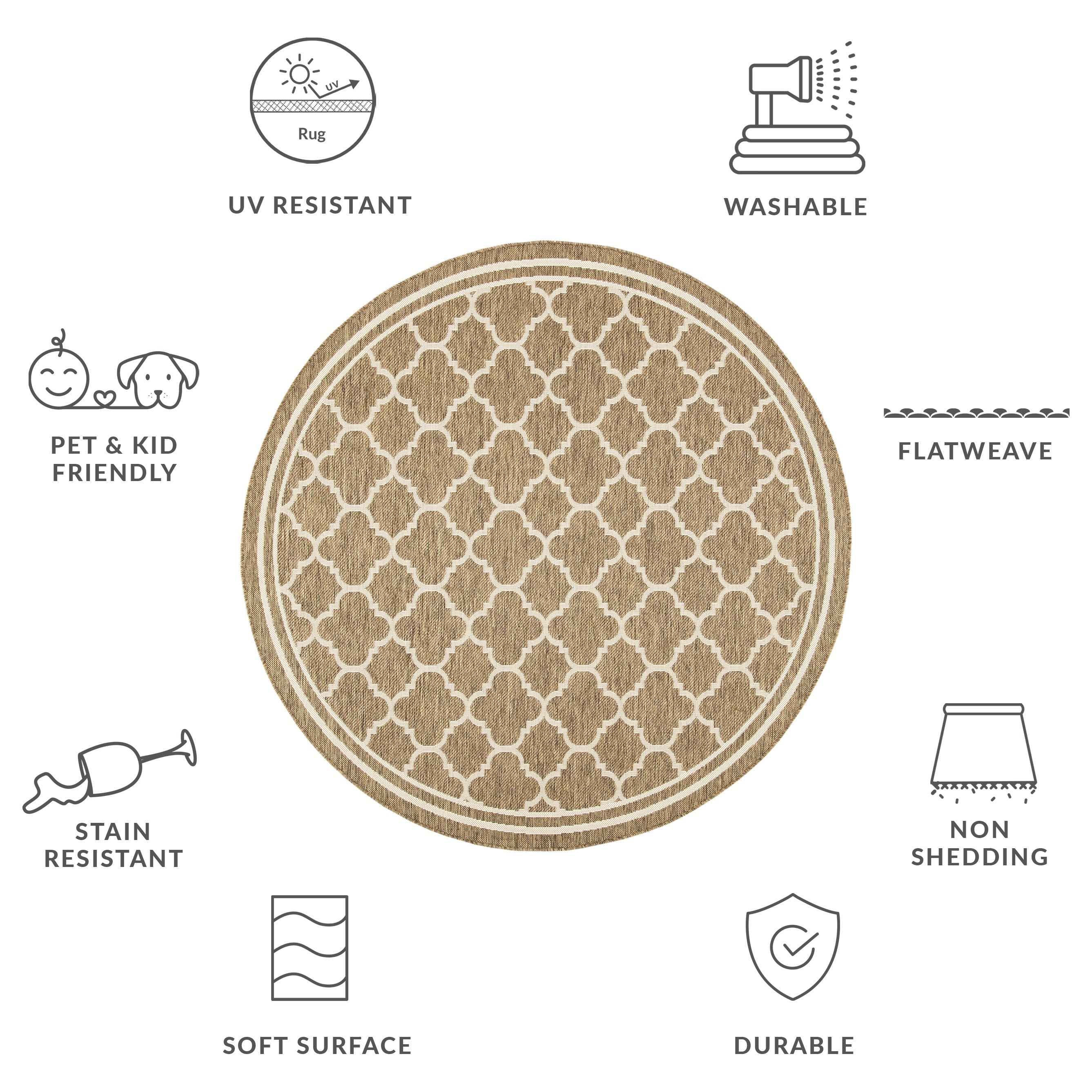 Tapis de jardin imperméable d'intérieur/extérieur SAFAVIEH Courtyard Kristelle