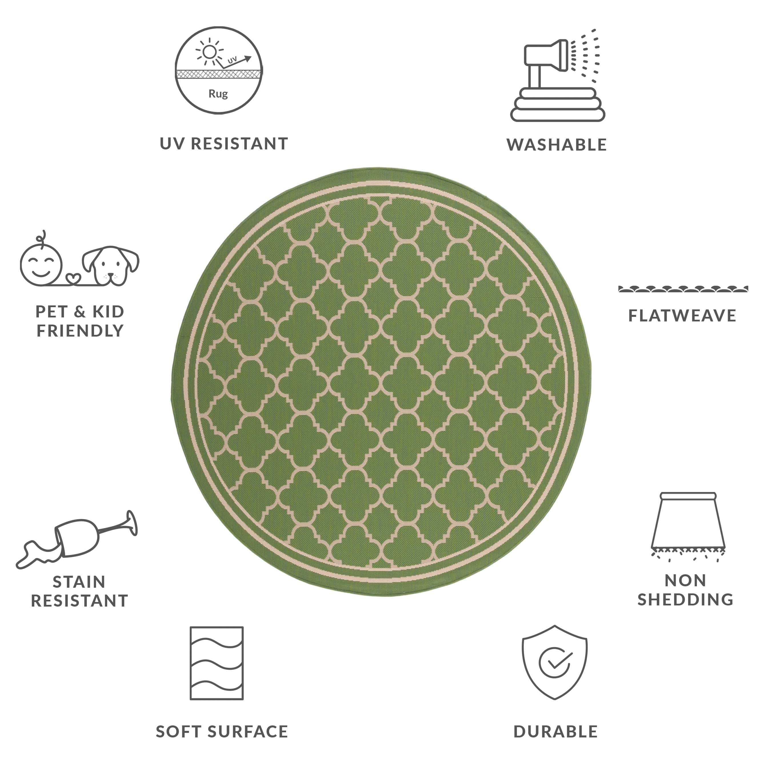 Tapis de jardin imperméable d'intérieur/extérieur SAFAVIEH Courtyard Kristelle