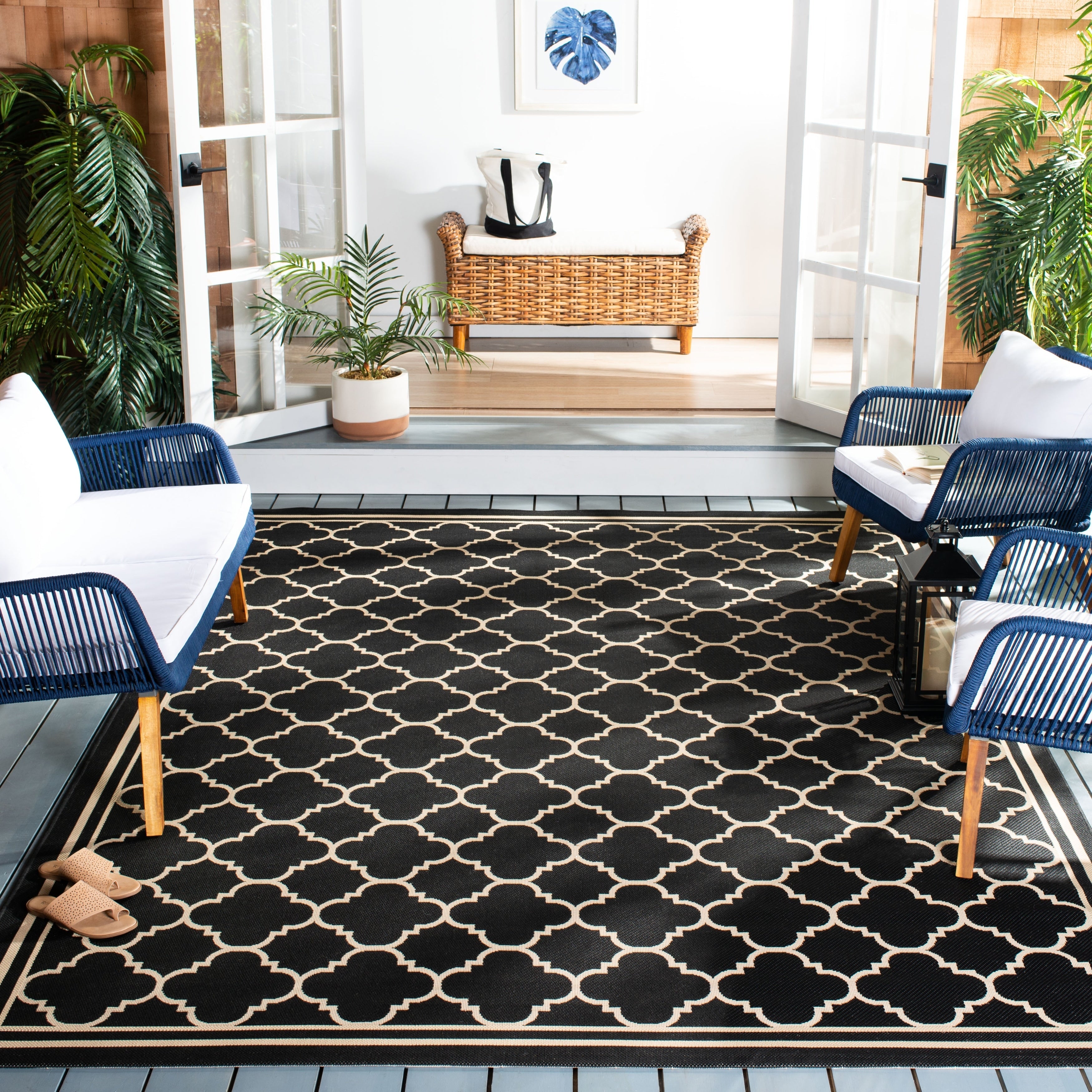 Tapis de jardin imperméable d'intérieur/extérieur SAFAVIEH Courtyard Kristelle