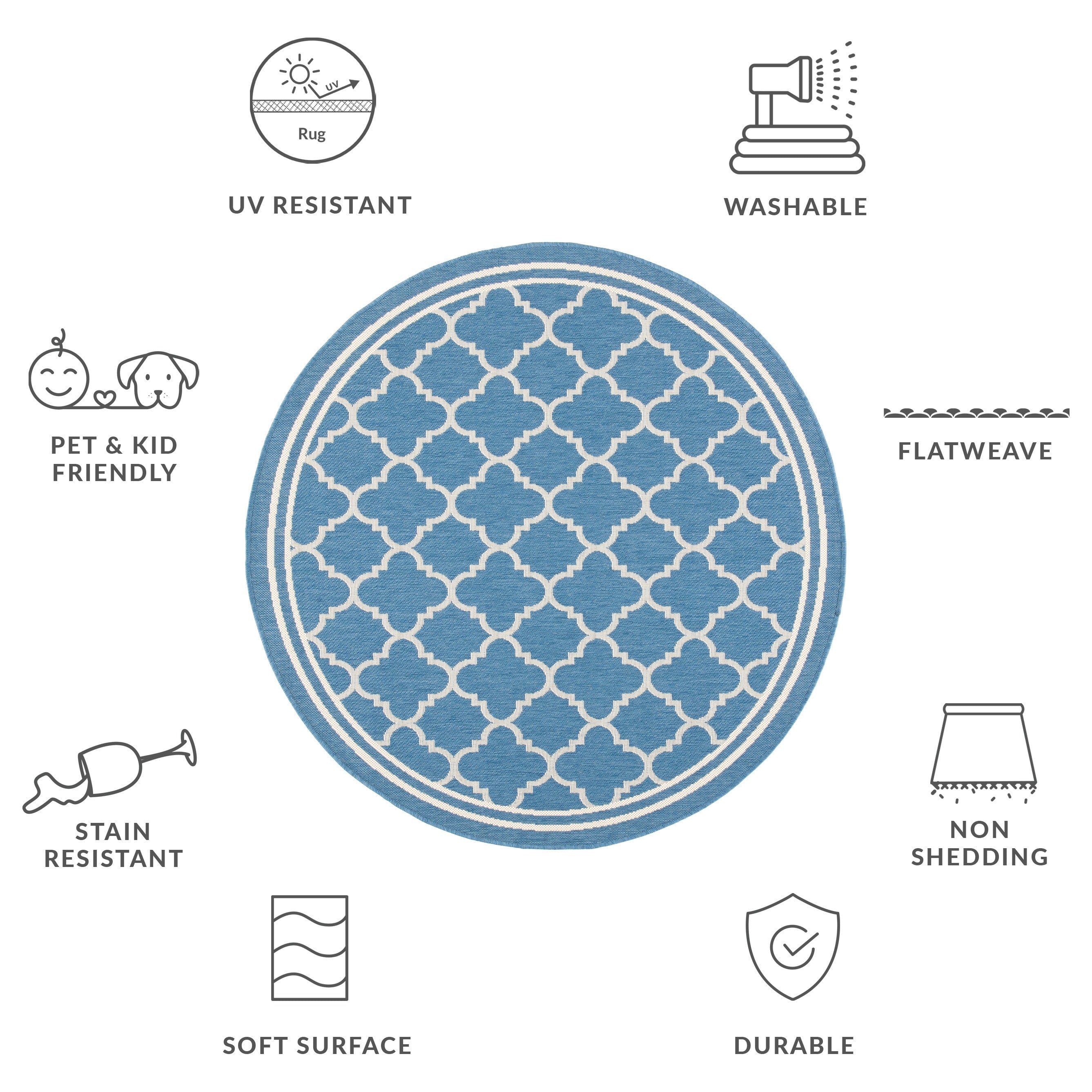 Tapis de jardin imperméable d'intérieur/extérieur SAFAVIEH Courtyard Kristelle