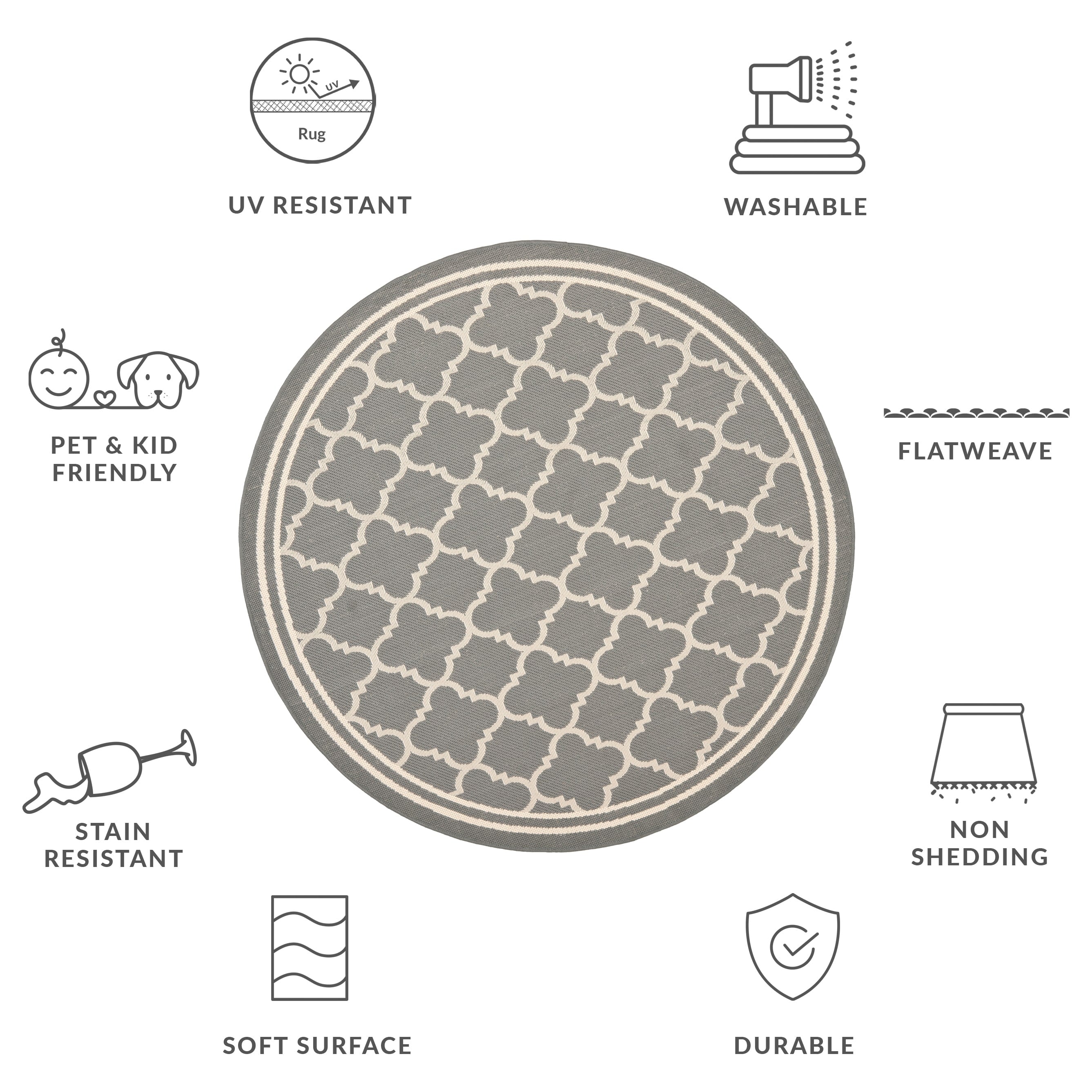 Tapis de jardin imperméable d'intérieur/extérieur SAFAVIEH Courtyard Kristelle