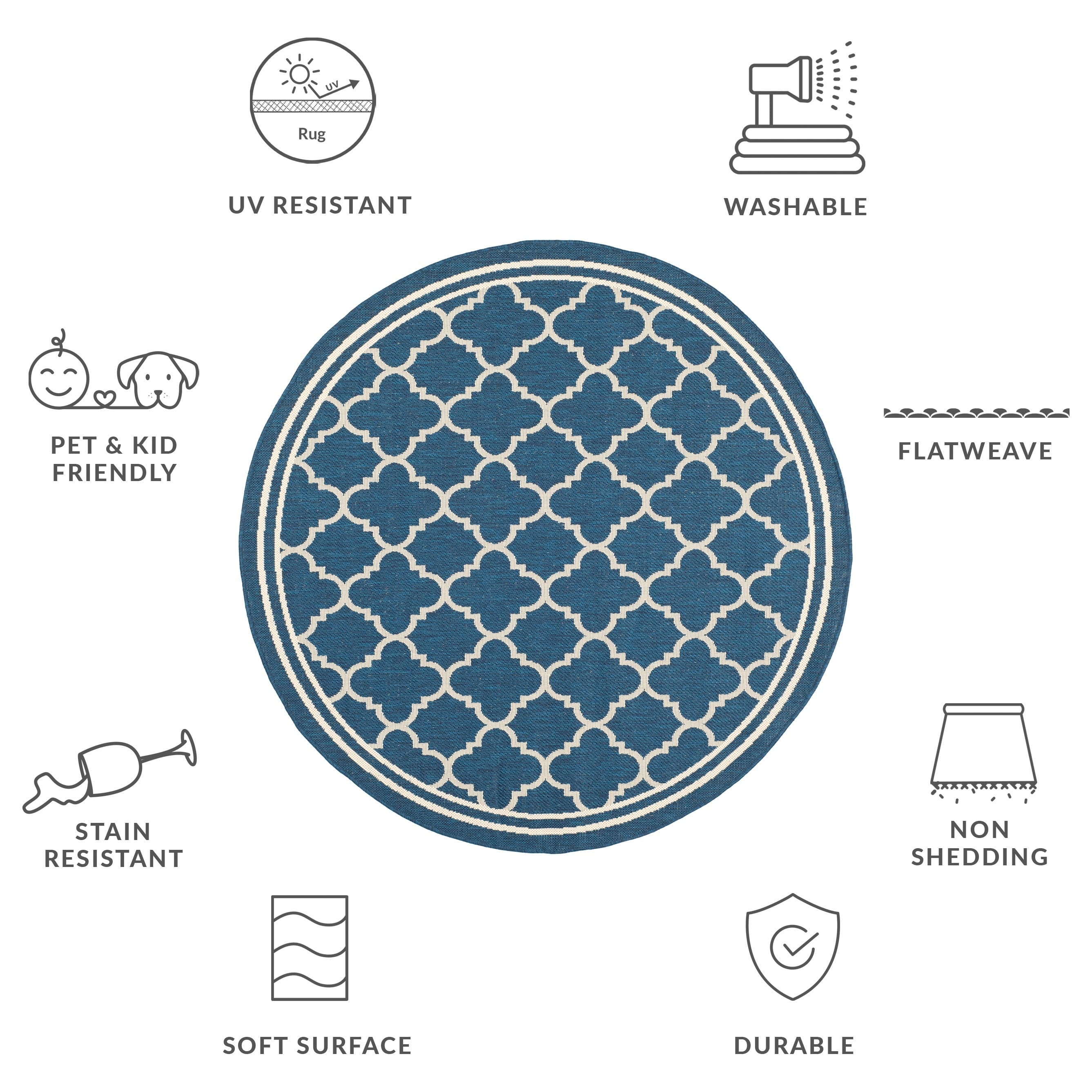 Tapis de jardin imperméable d'intérieur/extérieur SAFAVIEH Courtyard Kristelle