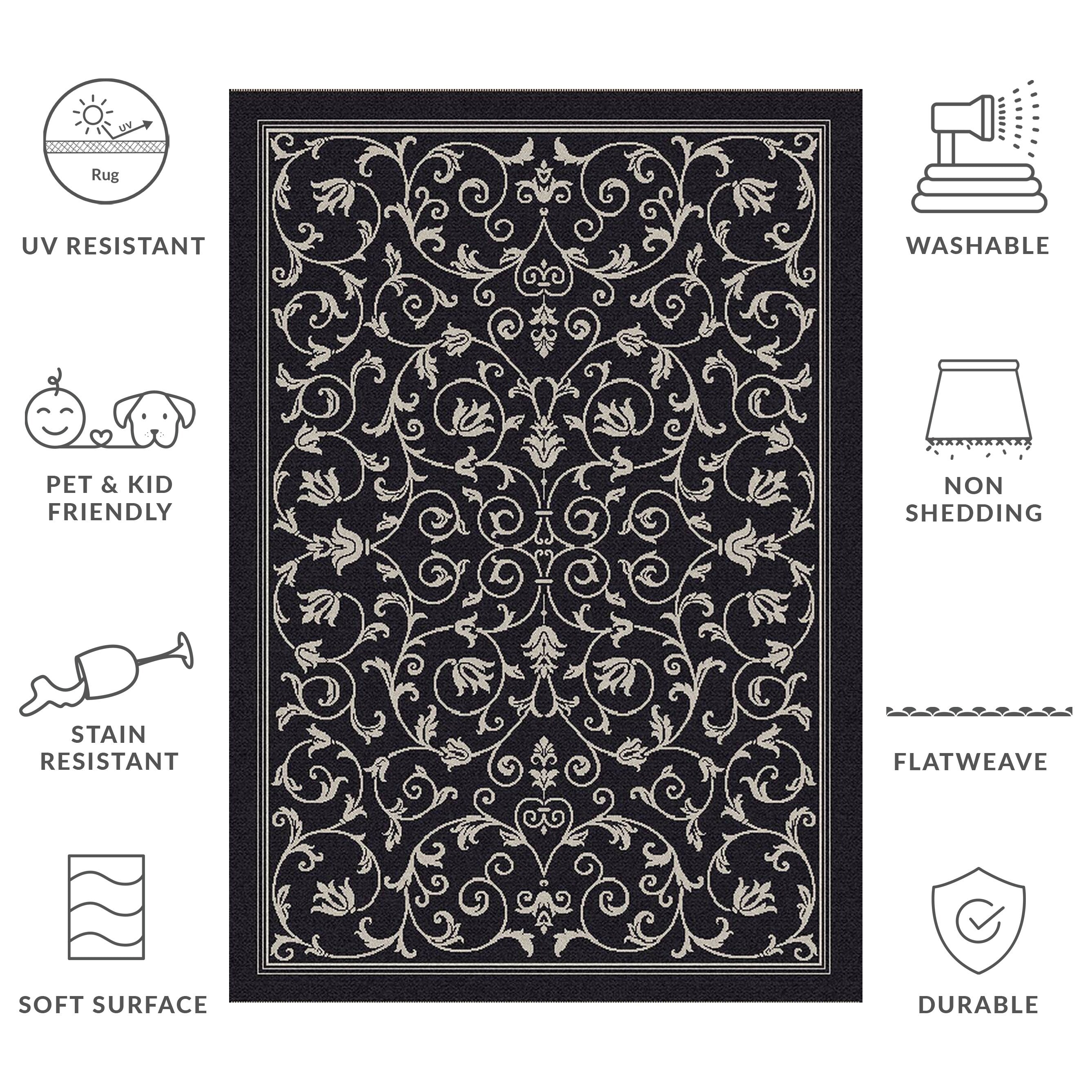Tapis de jardin imperméable d'intérieur/extérieur SAFAVIEH Courtyard Miljeta