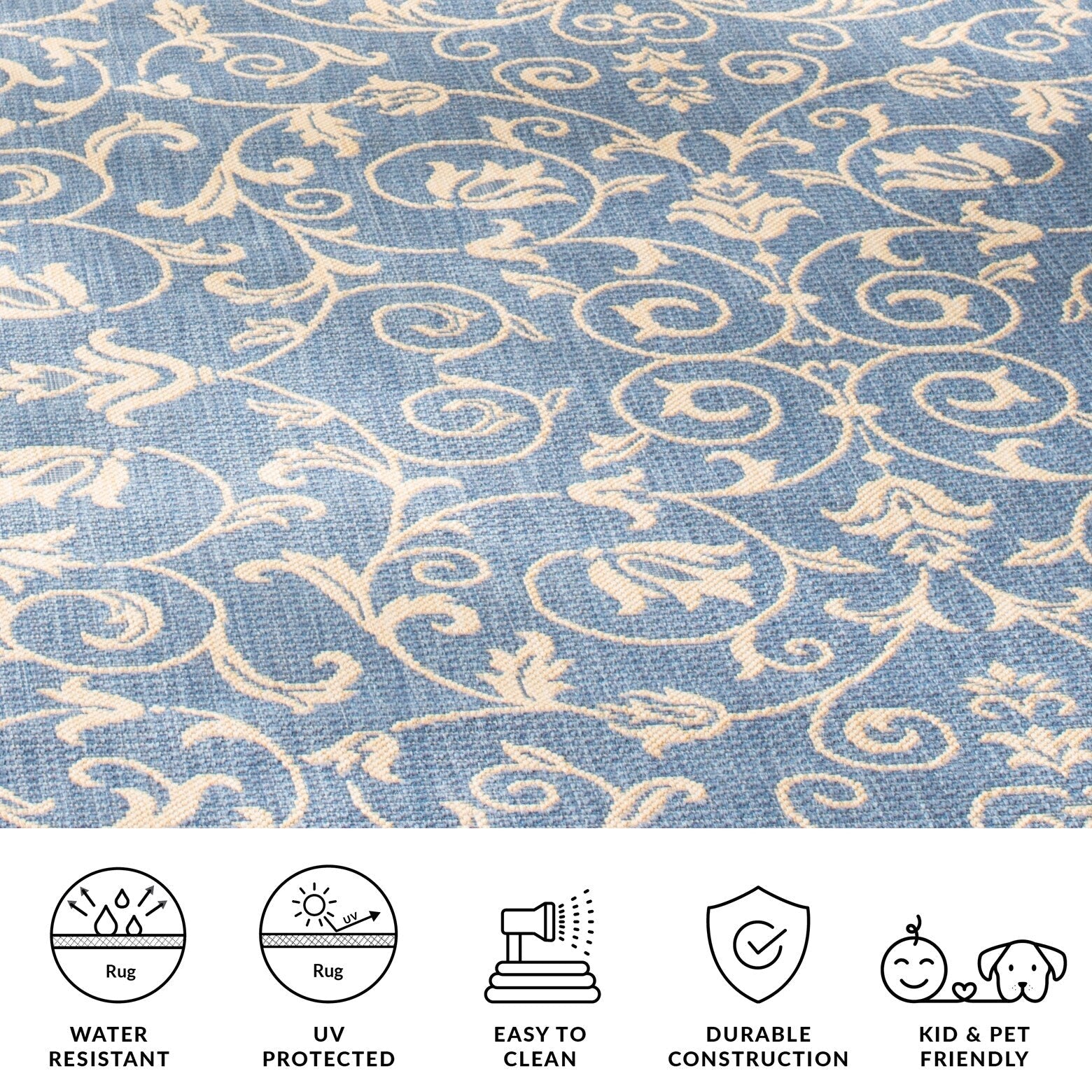 Tapis de jardin imperméable d'intérieur/extérieur SAFAVIEH Courtyard Miljeta