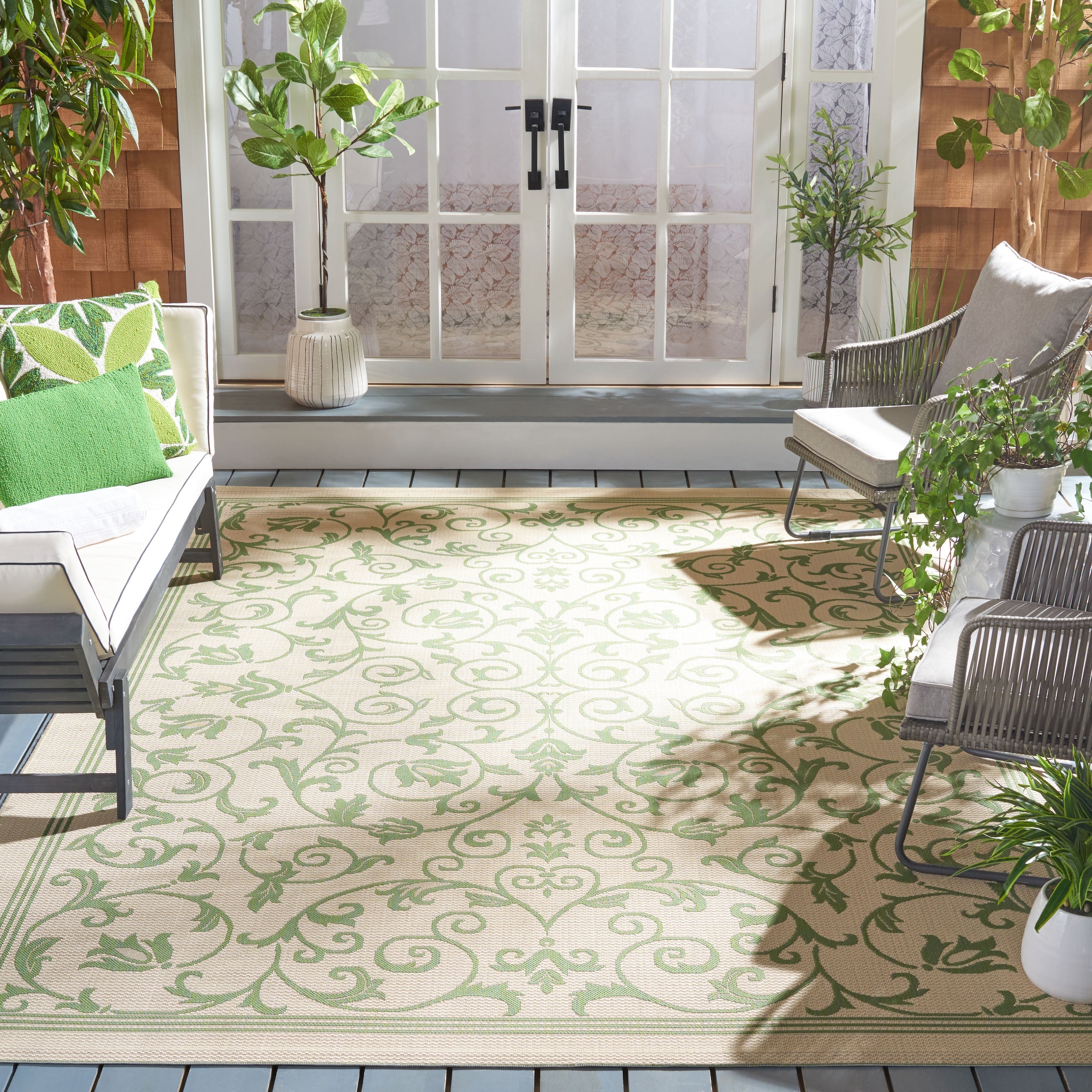Tapis de jardin imperméable d'intérieur/extérieur SAFAVIEH Courtyard Miljeta