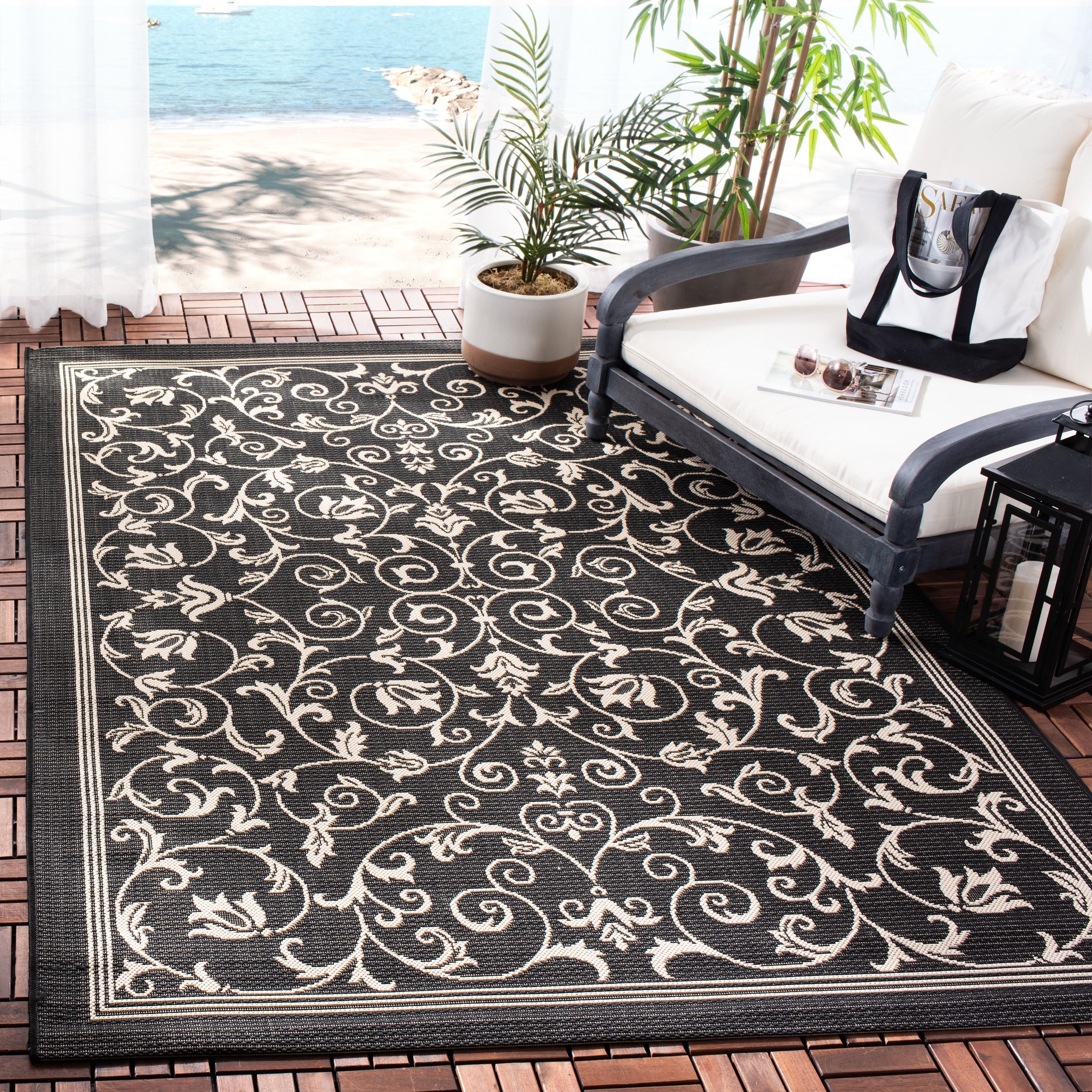 Tapis de jardin imperméable d'intérieur/extérieur SAFAVIEH Courtyard Miljeta