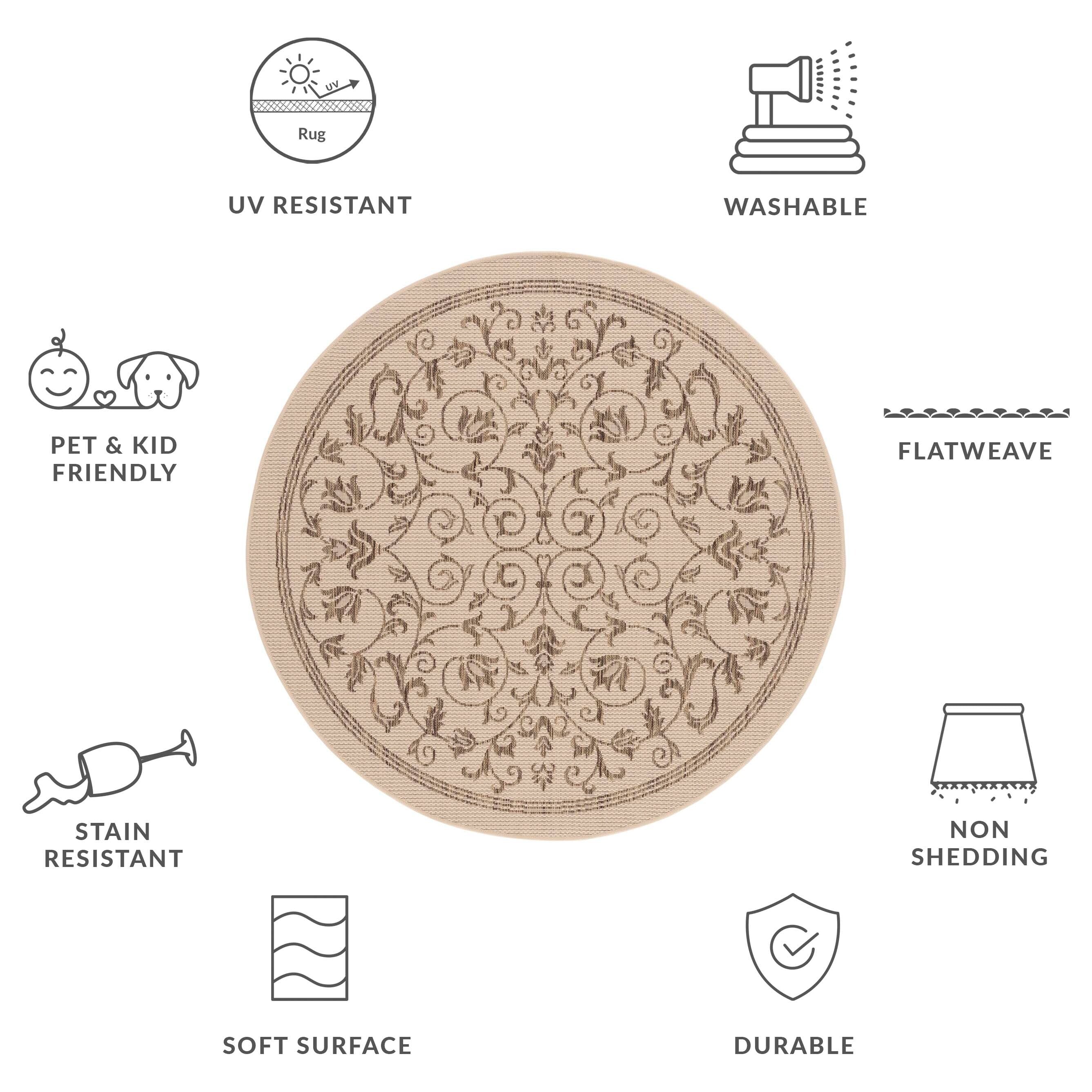 Tapis de jardin imperméable d'intérieur/extérieur SAFAVIEH Courtyard Miljeta
