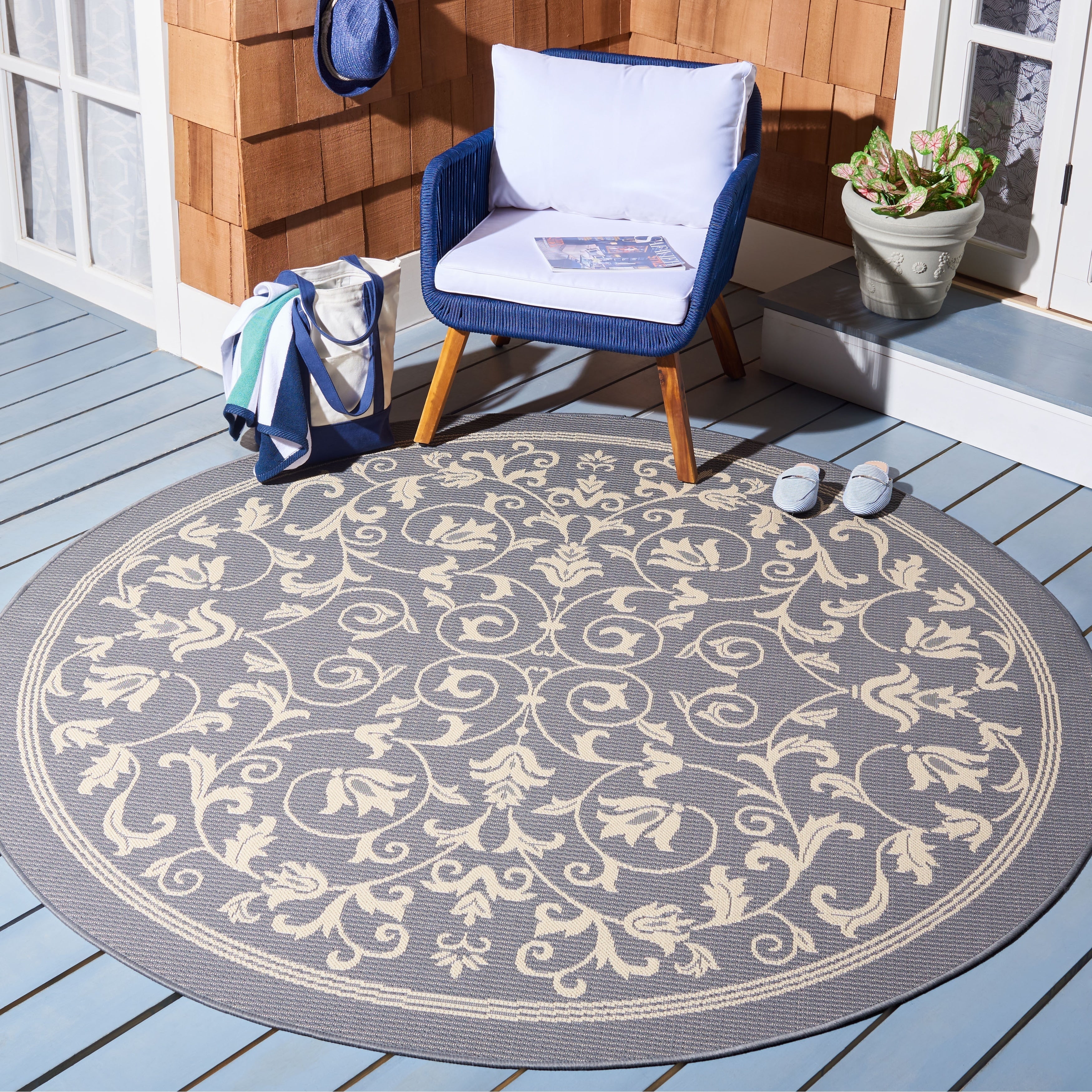 Tapis de jardin imperméable d'intérieur/extérieur SAFAVIEH Courtyard Miljeta