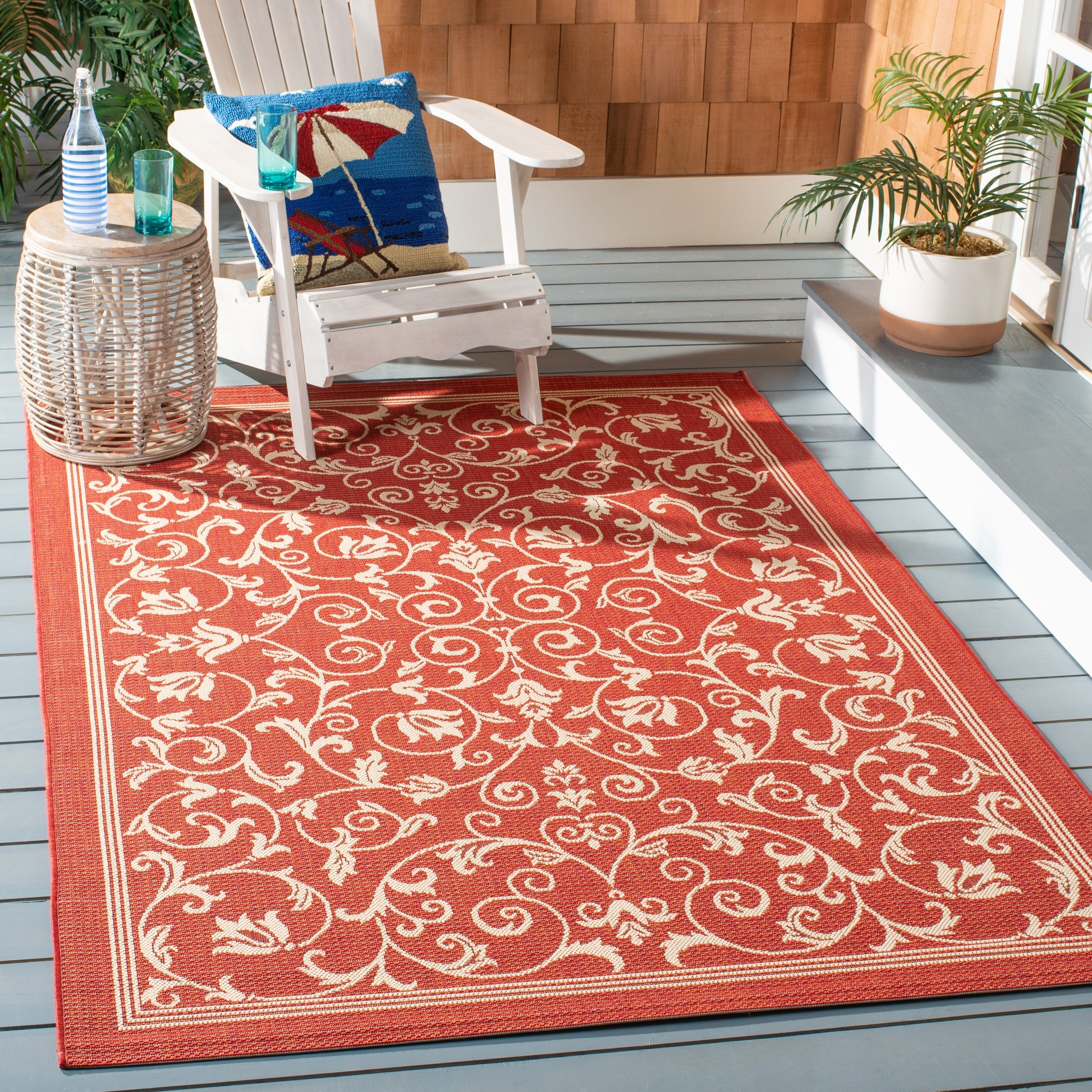 Tapis de jardin imperméable d'intérieur/extérieur SAFAVIEH Courtyard Miljeta