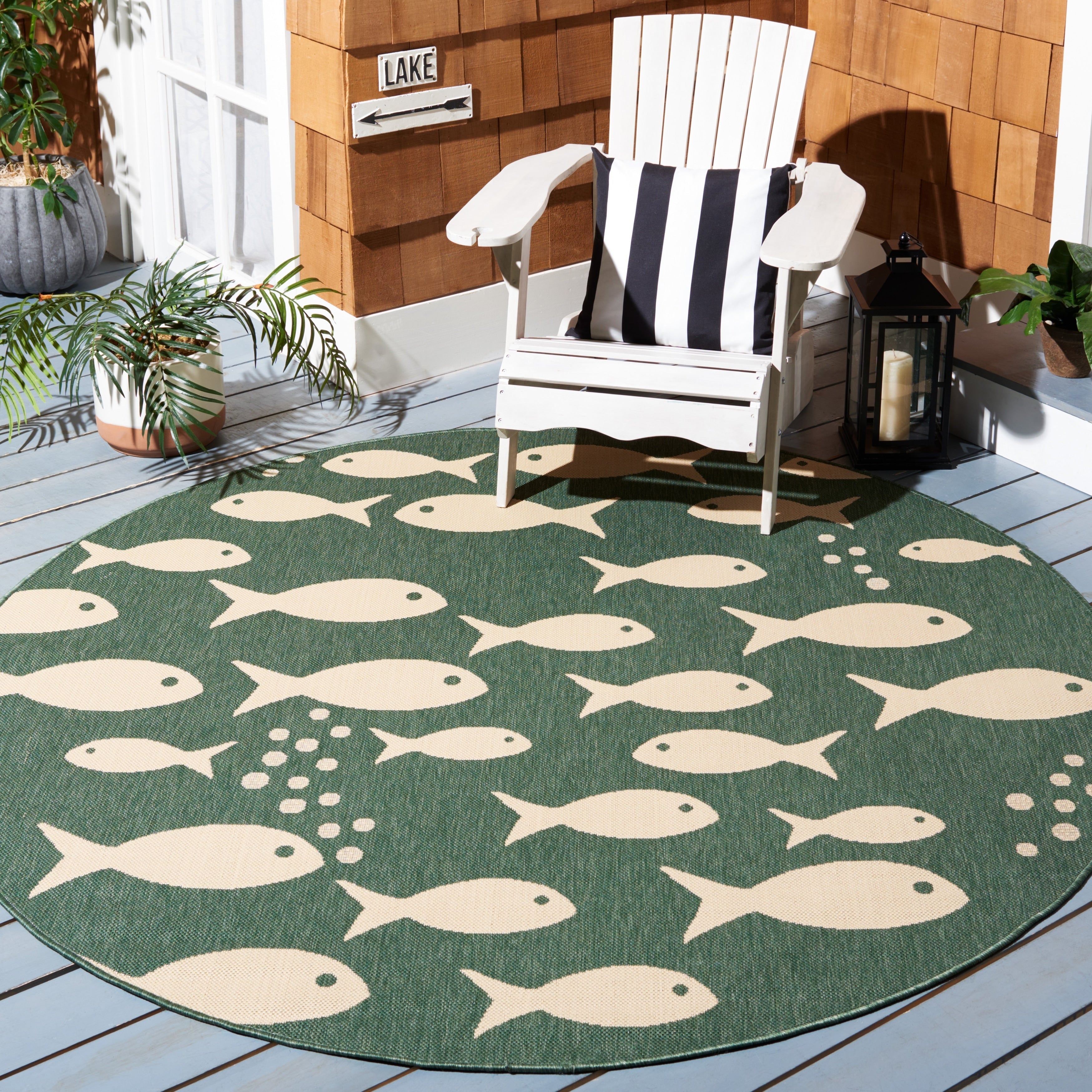 Tapis de jardin imperméable pour intérieur/extérieur SAFAVIEH Courtyard Ragne